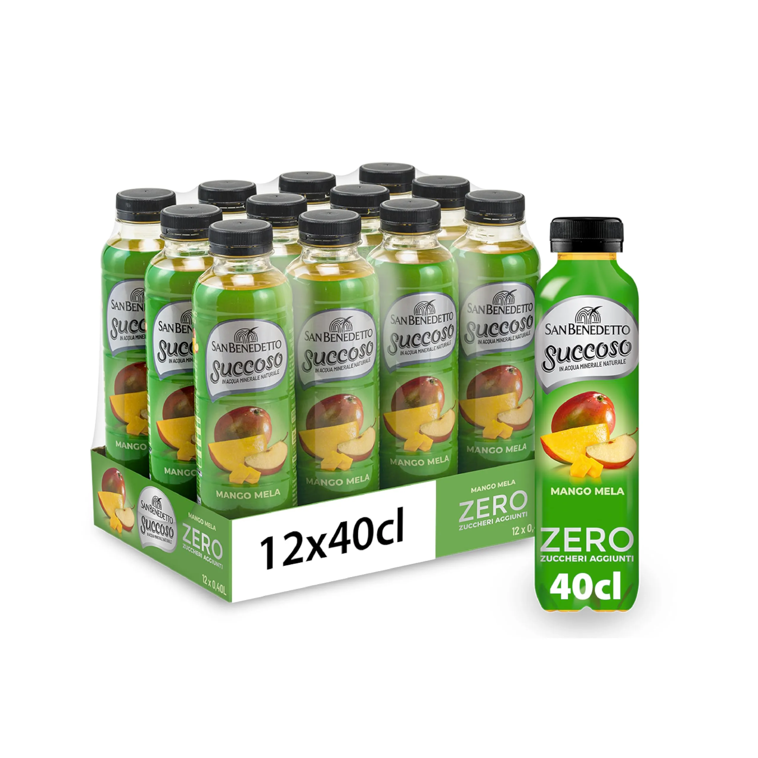 San Benedetto Succoso Zero Mango e Mela, 12x400 ml - immagine 1