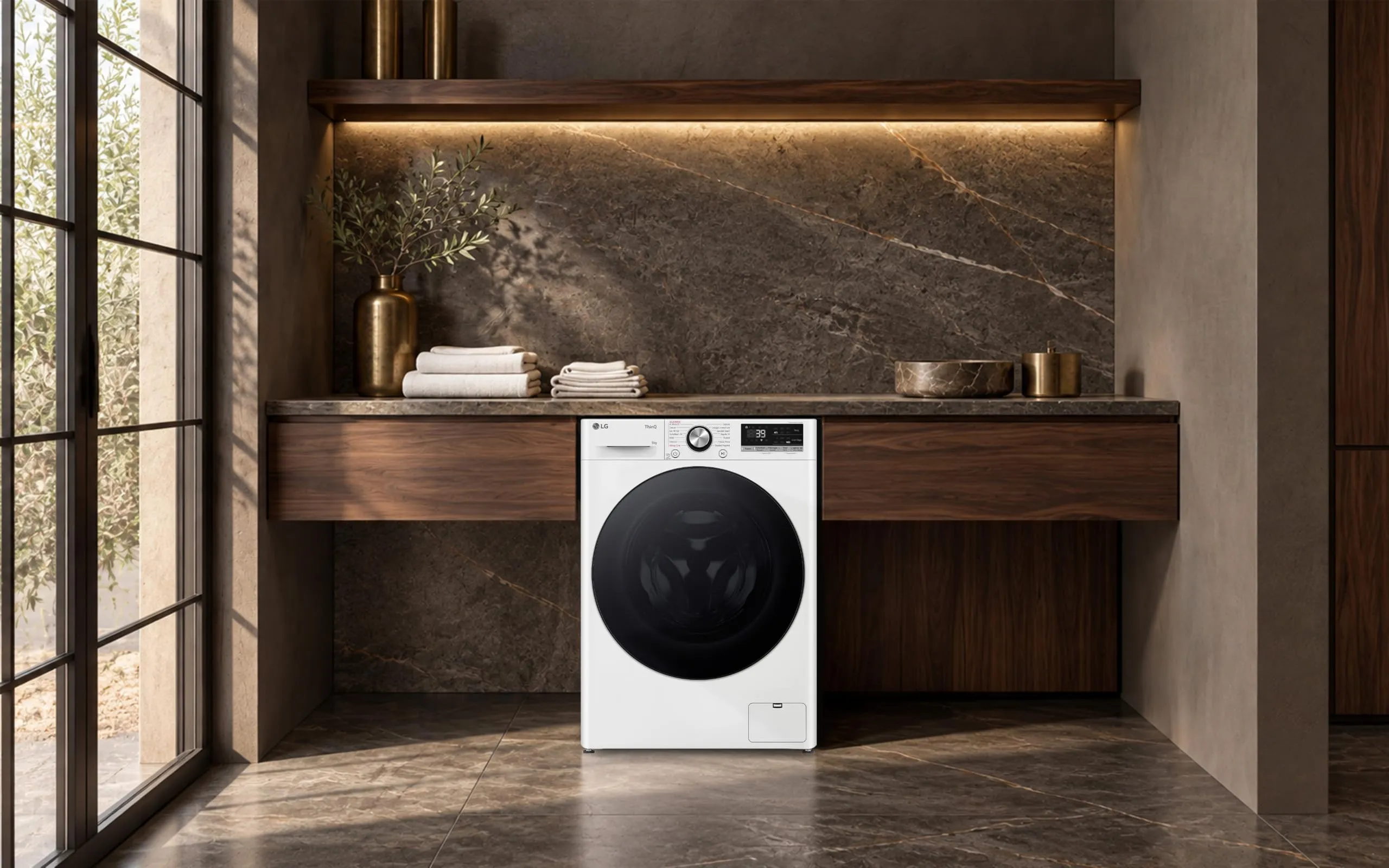 LG AI DD F4R7009TSWB Lavatrice 9 kg Classe A-10%, 1400 Giri, TurboWash 360, Wi-Fi, Serie R7, Bianca - immagine 4