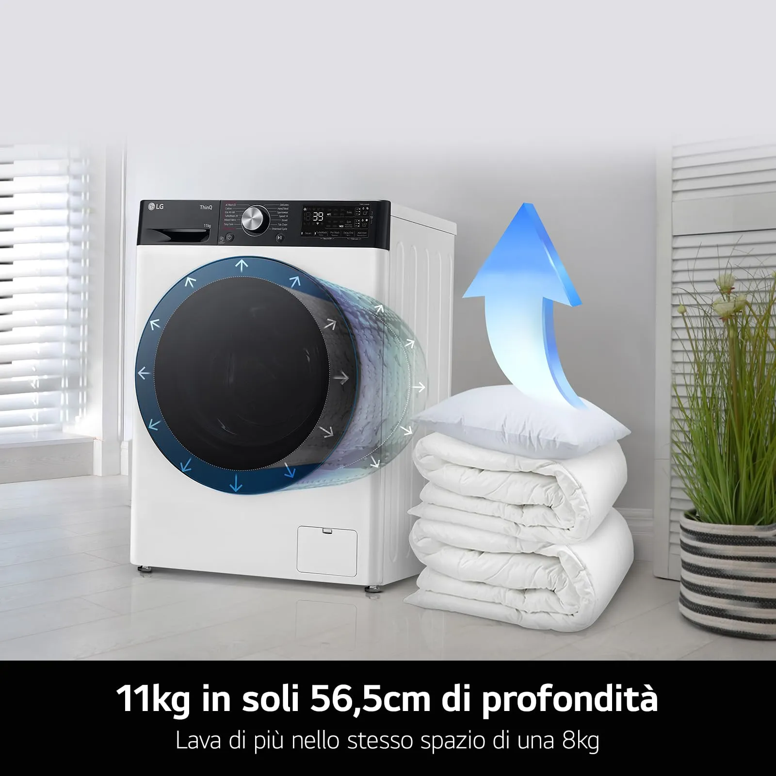 LG AI DD F4R7009TSWB Lavatrice 9 kg Classe A-10%, 1400 Giri, TurboWash 360, Wi-Fi, Serie R7, Bianca - immagine 9