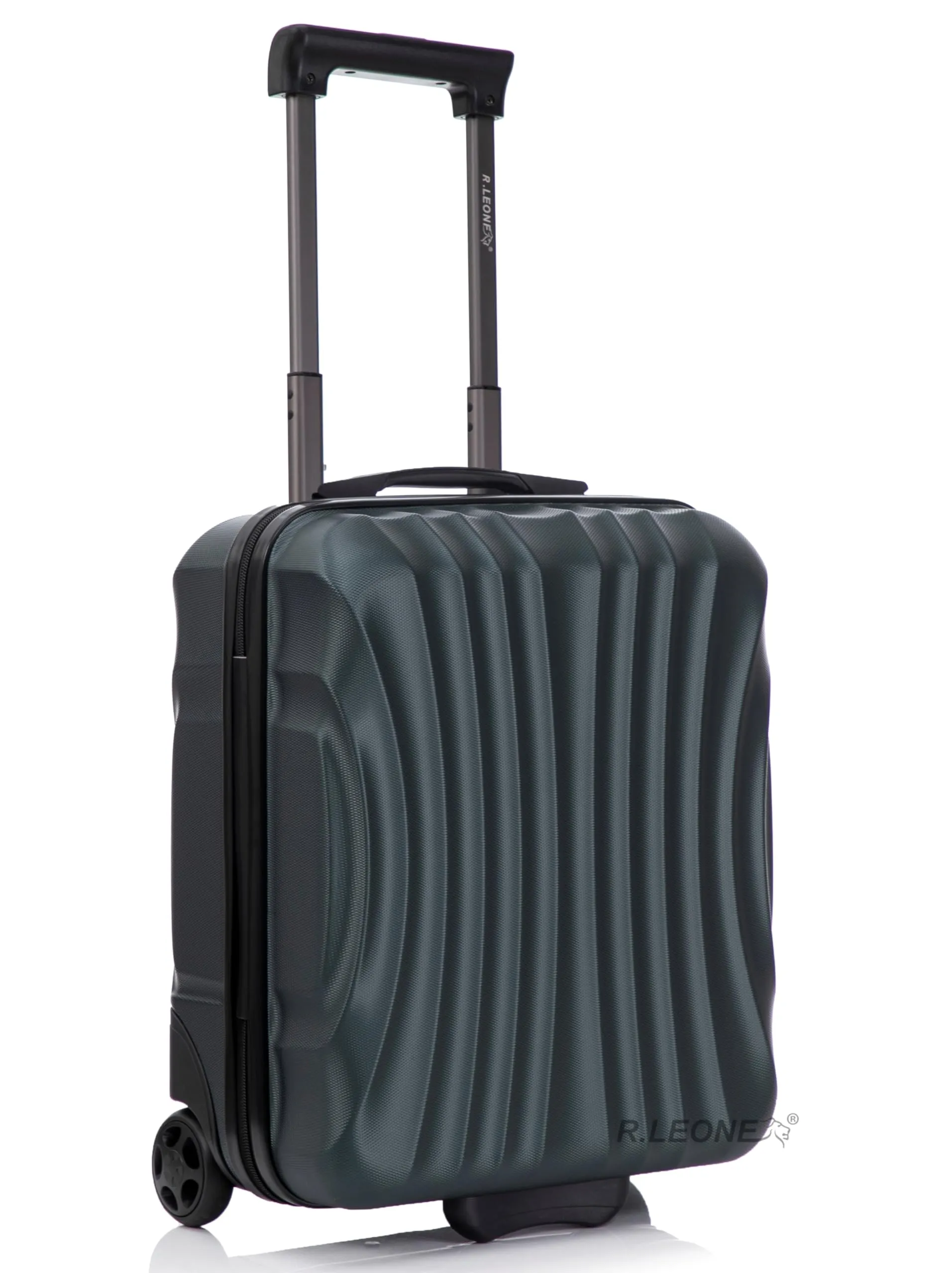R.Leone Easyjet Trolley Bagaglio a Mano 2 Ruote in ABS 20374ES, 45x36x20 cm, Verde Scuro - immagine 2
