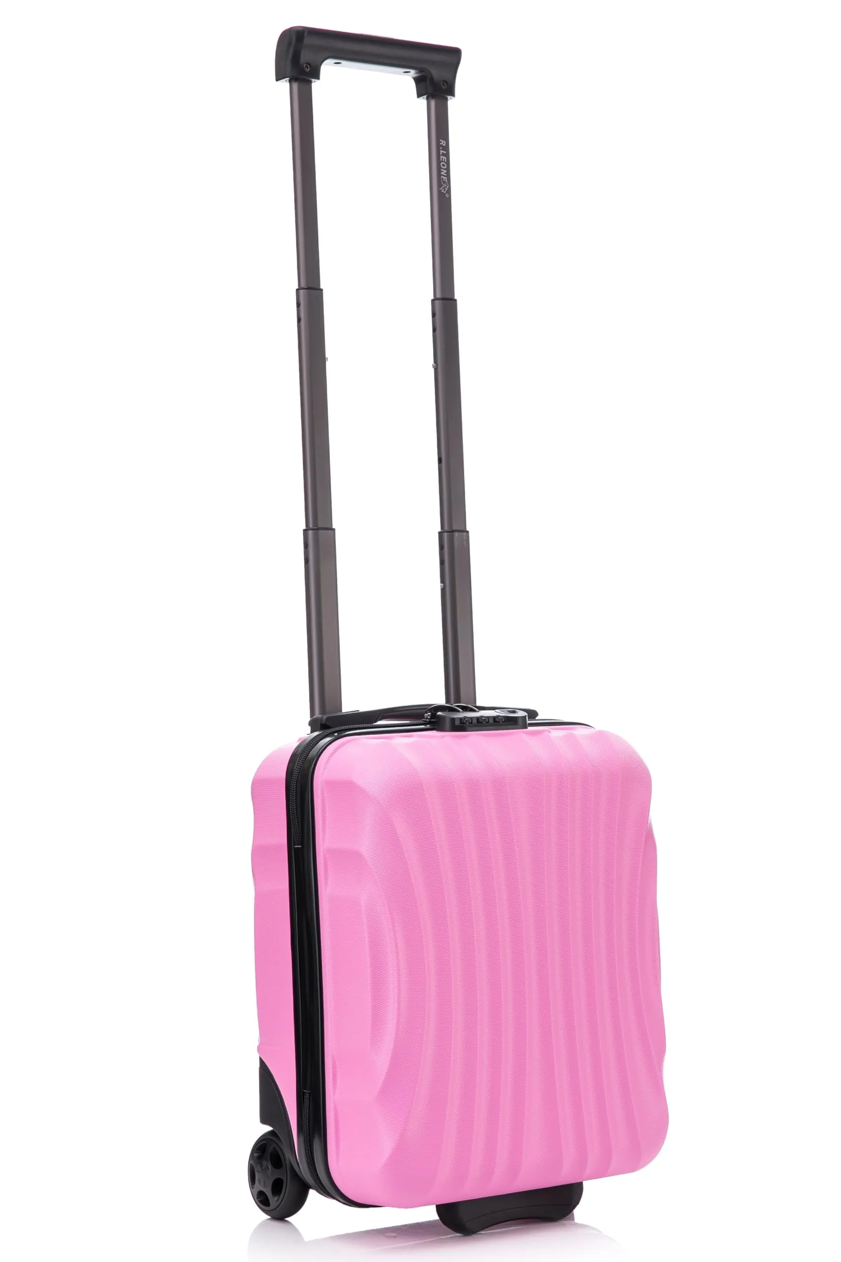 R.Leone Valigia Trolley Bagaglio a Mano 40x30x20cm ABS 2 Ruote 20374FR Rosa Pastello - immagine 1