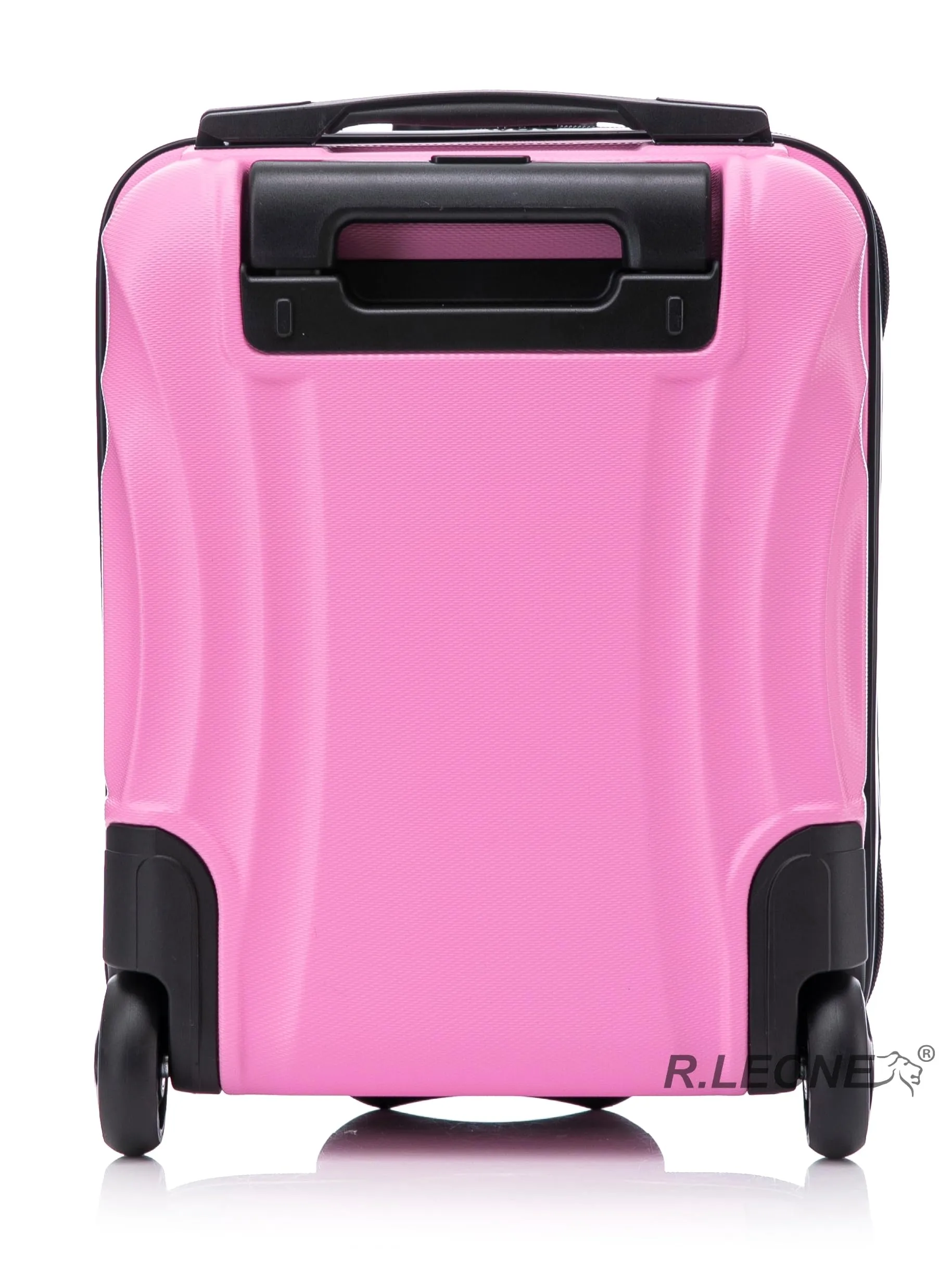 R.Leone Valigia Trolley Bagaglio a Mano 40x30x20cm ABS 2 Ruote 20374FR Rosa Pastello - immagine 2