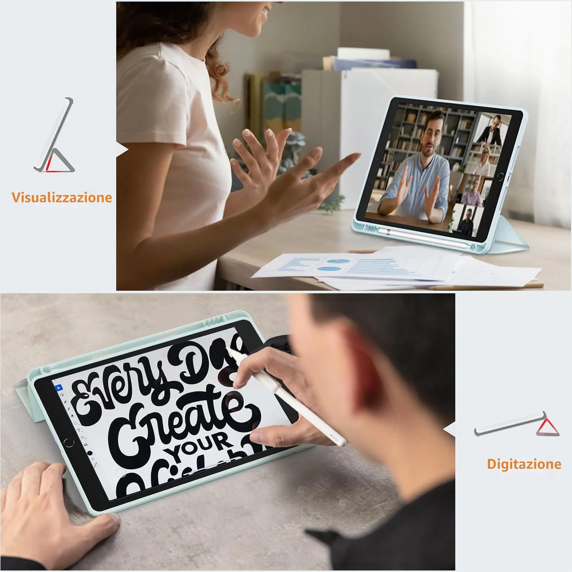 CACOE Cover per iPad 9a / 8a / 7a Generazione 10,2 pollici con Portapenne - immagine 7