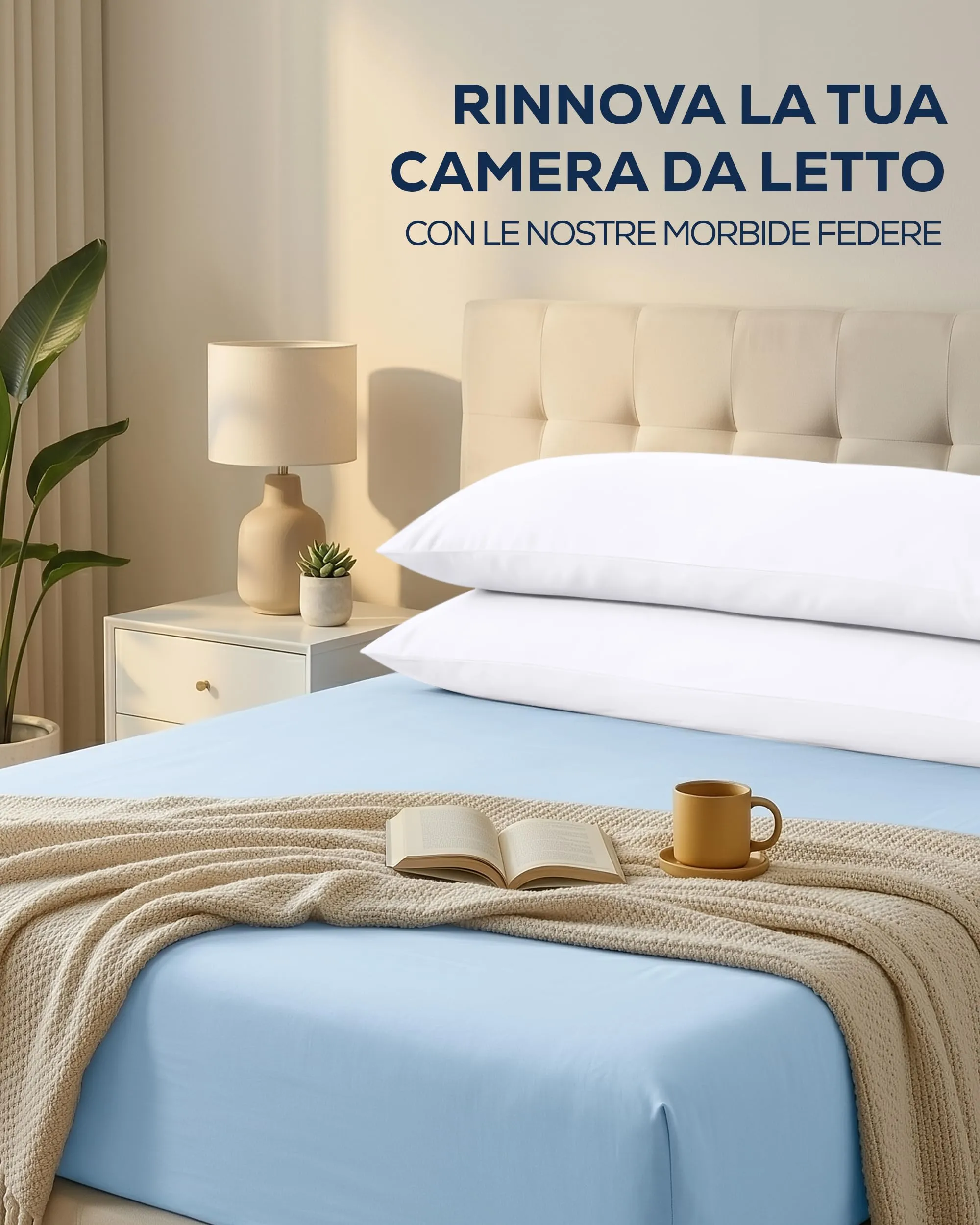 Utopia Bedding Set di 2 federe cuscino da corpo, 40 x 145 cm, Bianco - immagine 2
