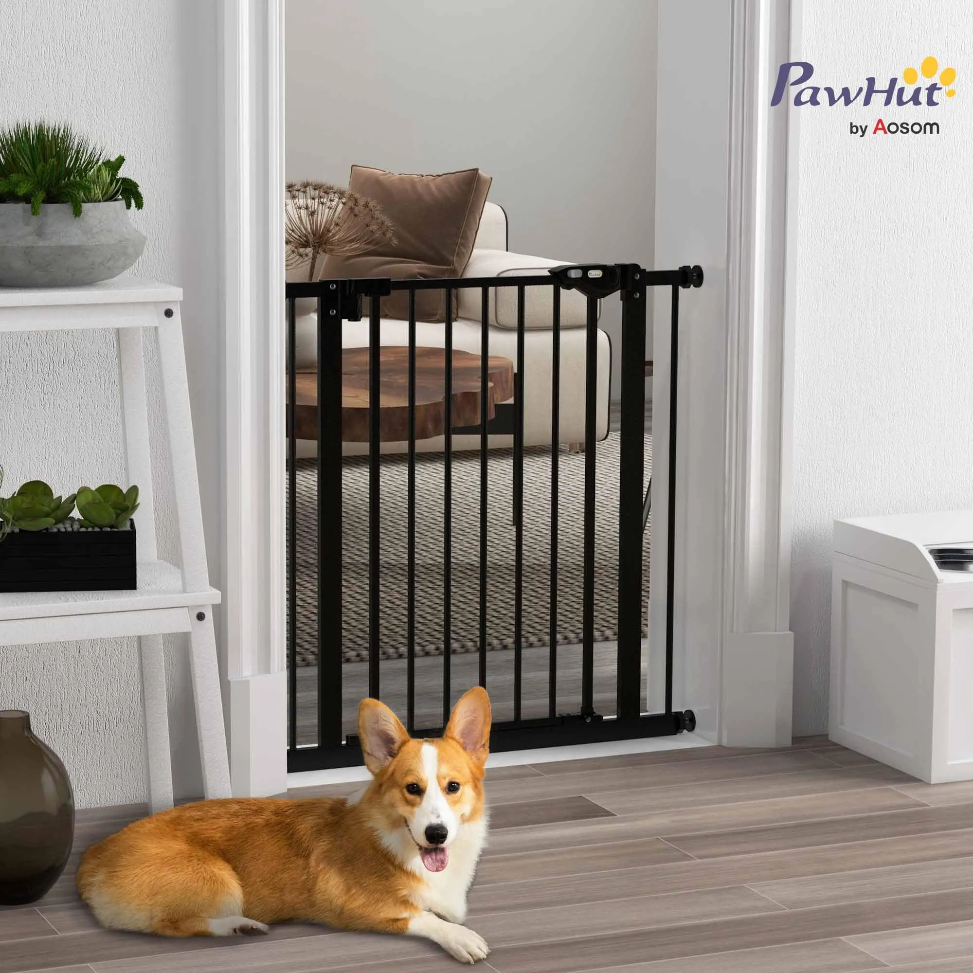 PawHut Cancellino per Cani Regolabile 74-80 cm, Nero - immagine 2