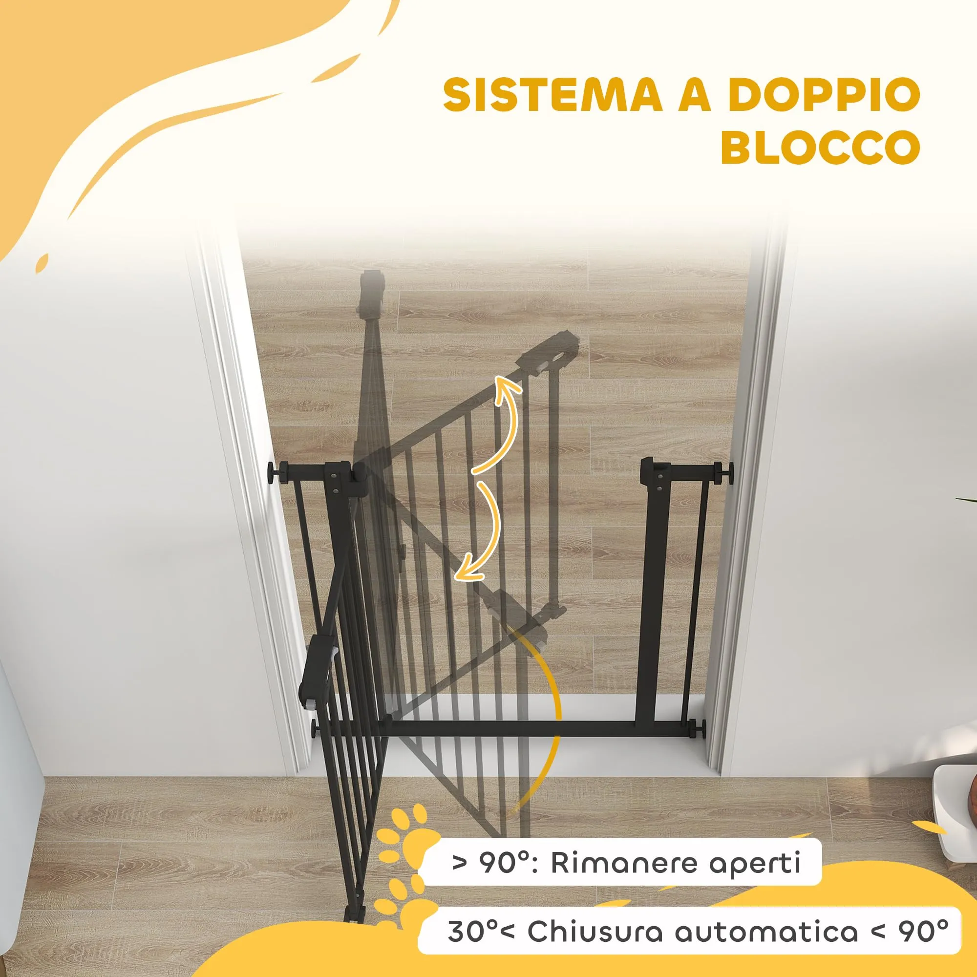 PawHut Cancellino per Cani Regolabile 74-80 cm, Nero - immagine 5