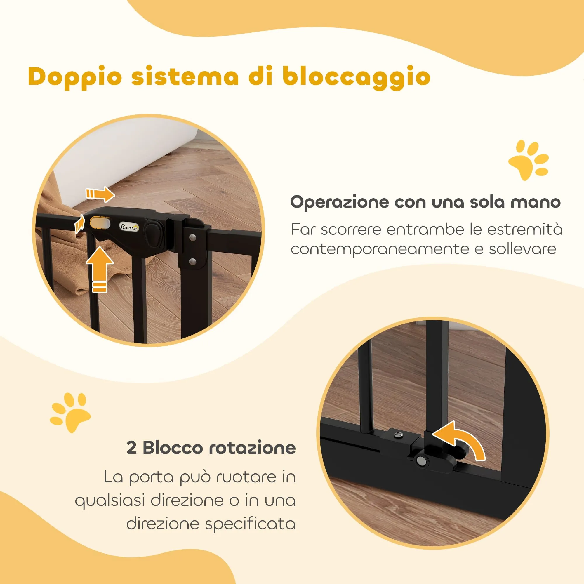 PawHut Cancellino per Cani Regolabile 74-80 cm, Nero - immagine 6