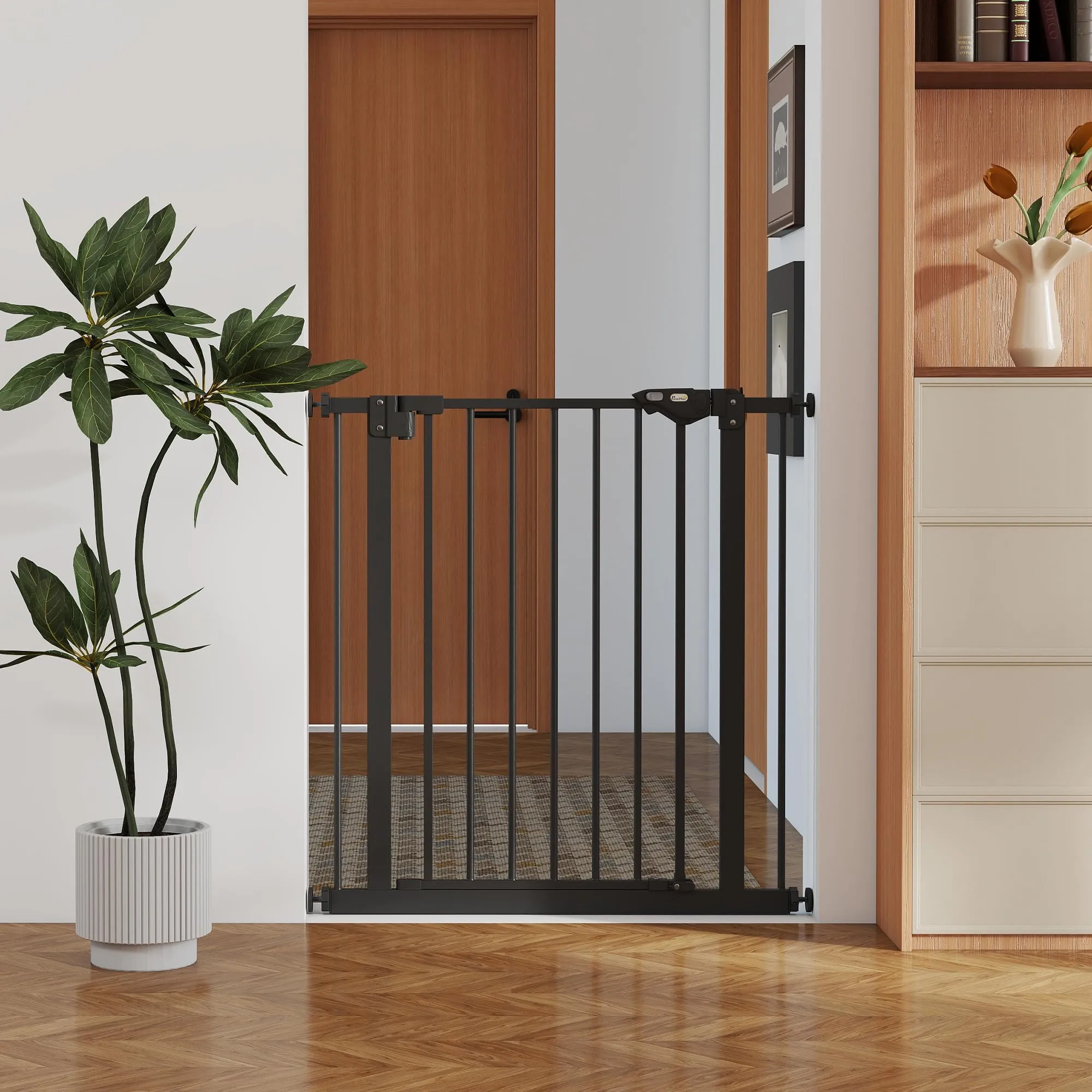 PawHut Cancellino per Cani Regolabile 74-80 cm, Nero - immagine 9