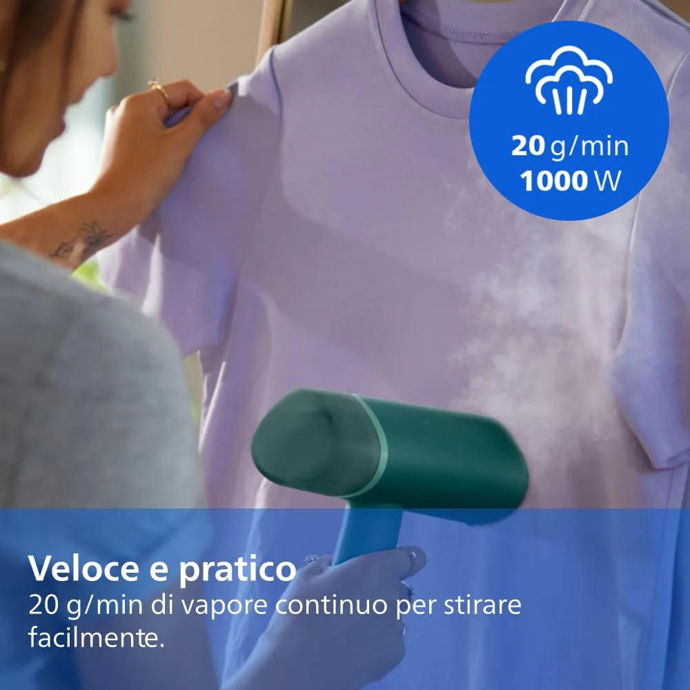 Philips 3000 Ferro da Stiro Verticale a Vapore Pieghevole STH3020/70, 20 g/min, 1000W - immagine 4
