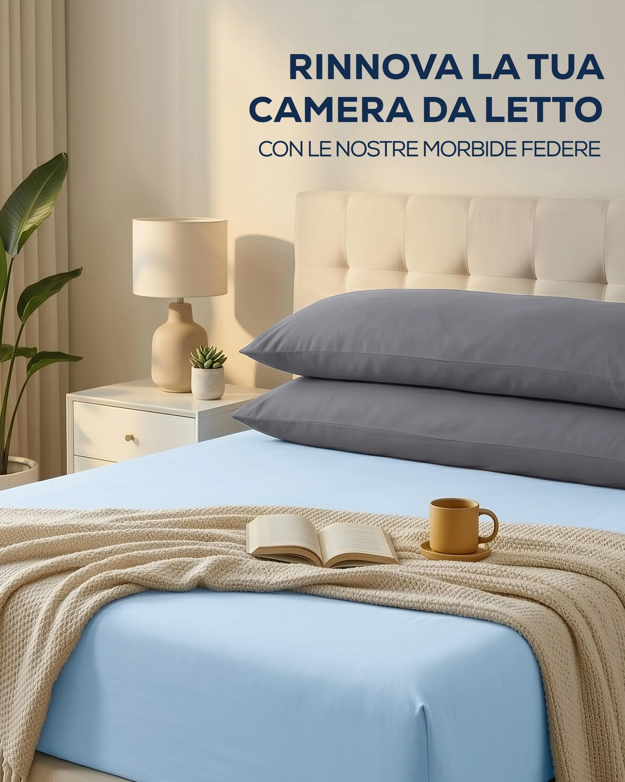Utopia Bedding Set di 2 federe cuscino da corpo, 40 x 145 cm, Grigio - immagine 2
