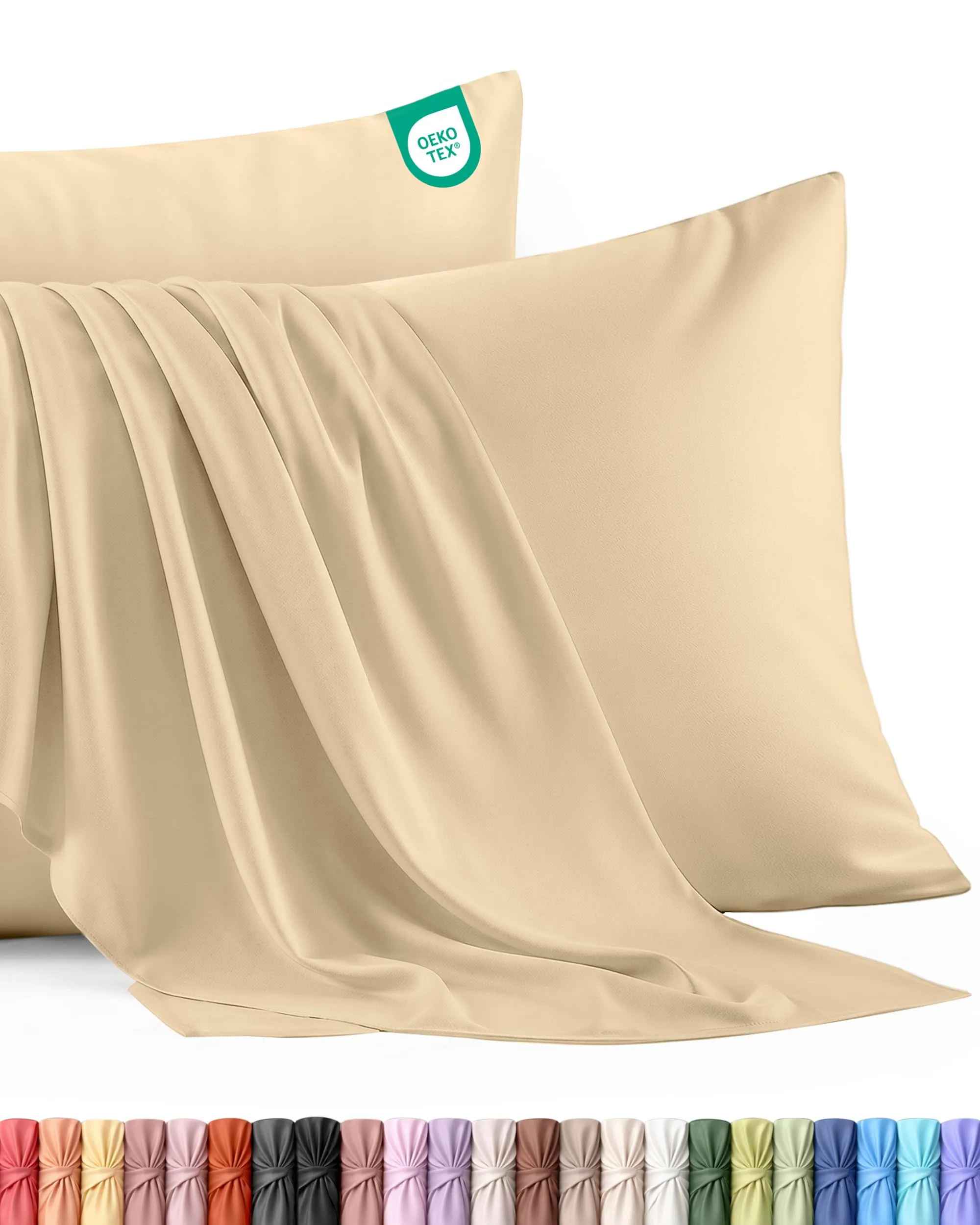 Utopia Bedding Set di 2 Copricuscino - 40 x 80 cm - Beige - immagine 1