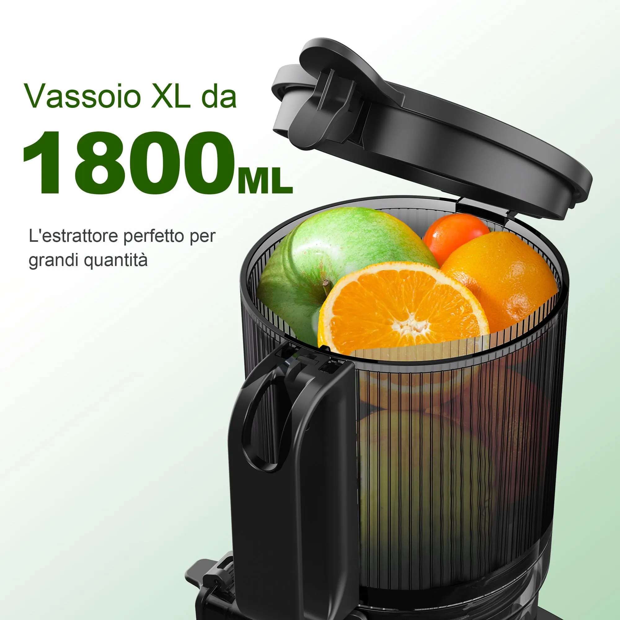 Fretta F6000 Estrattore di succo a masticazione lenta, 250 W, bocca da 135 mm - immagine 2