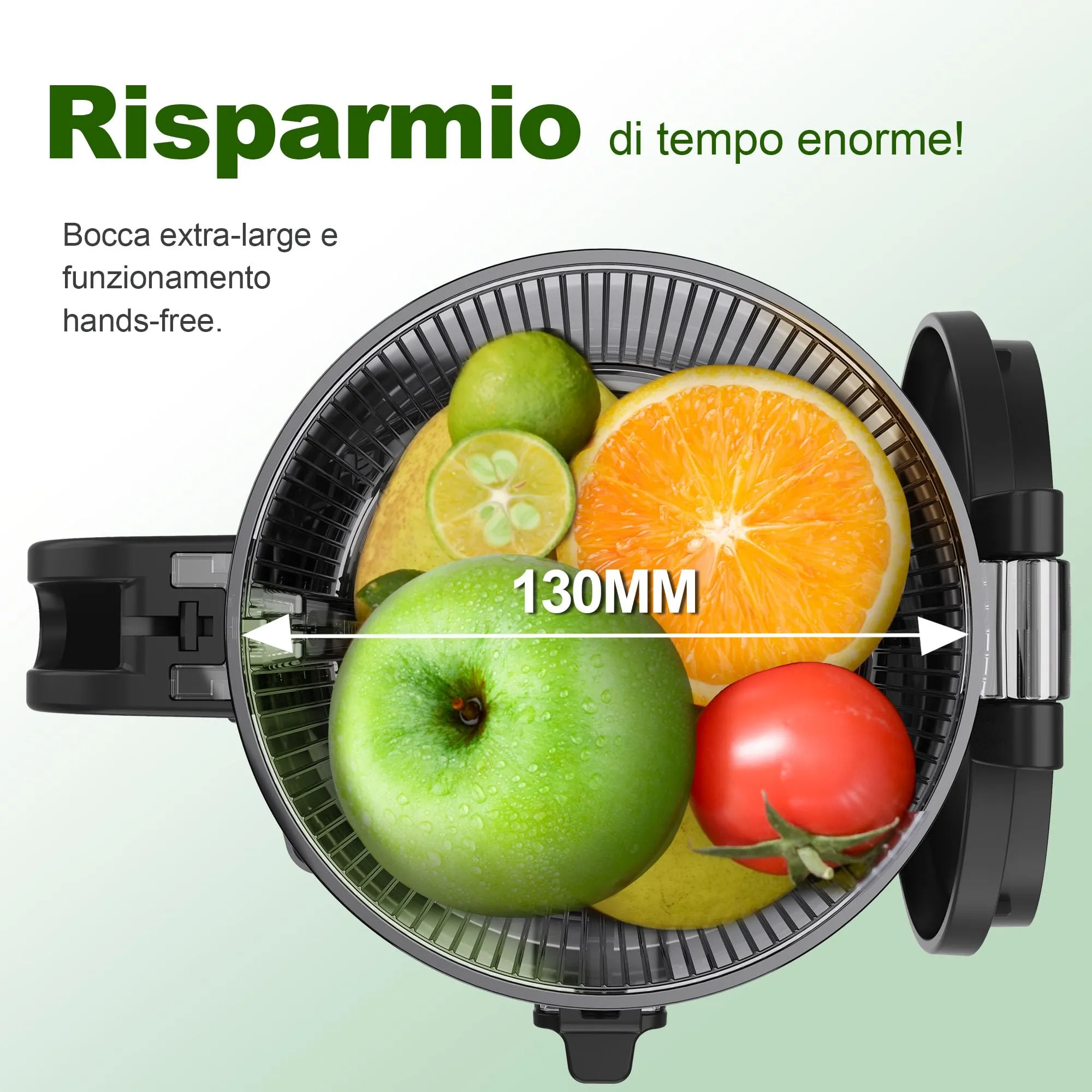 Fretta F6000 Estrattore di succo a masticazione lenta, 250 W, bocca da 135 mm - immagine 3