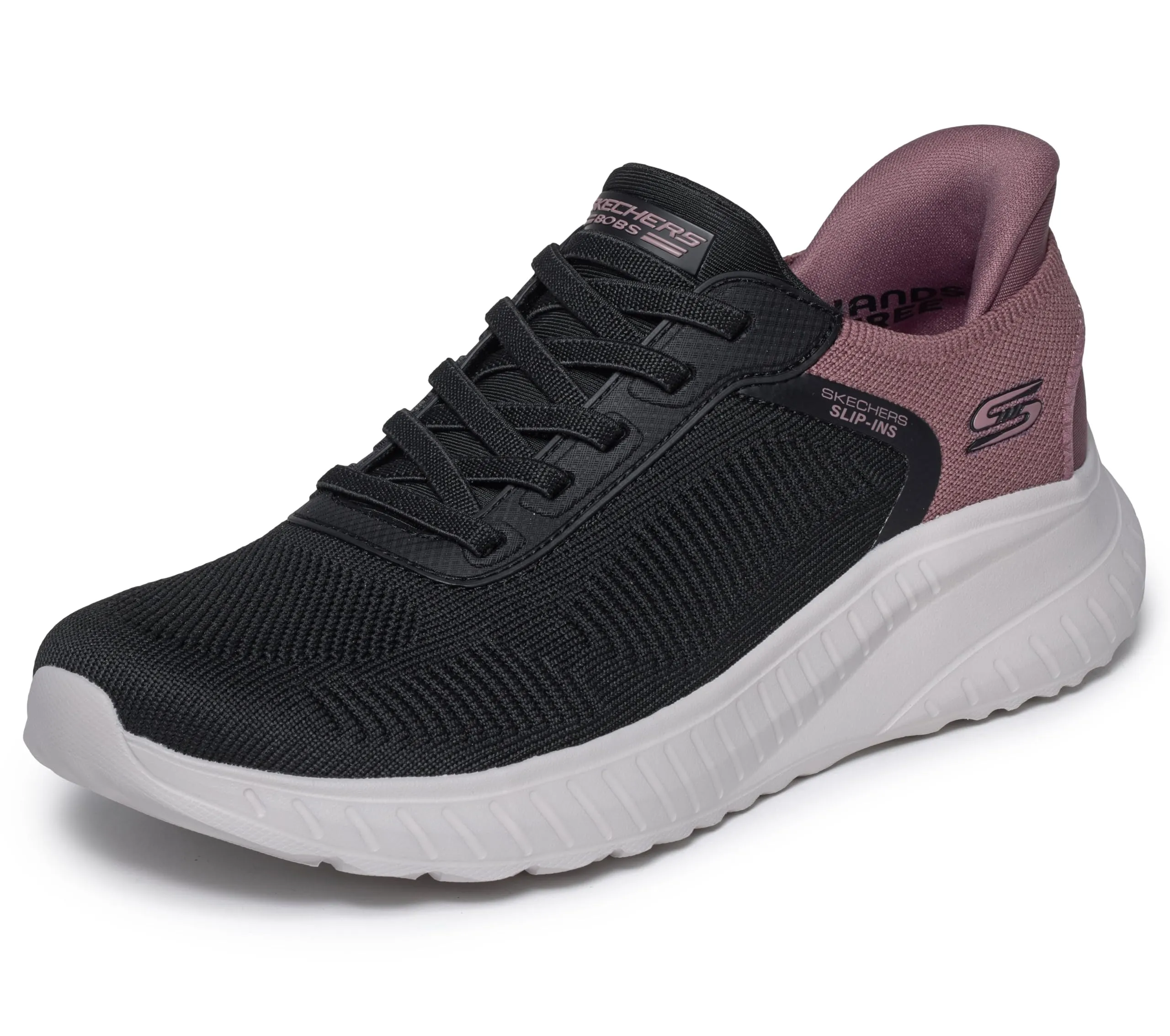 Skechers Women's Bob's Squad Chaos Current Muse Slip-in, Black Mauve Textile, 39 EU - immagine 1