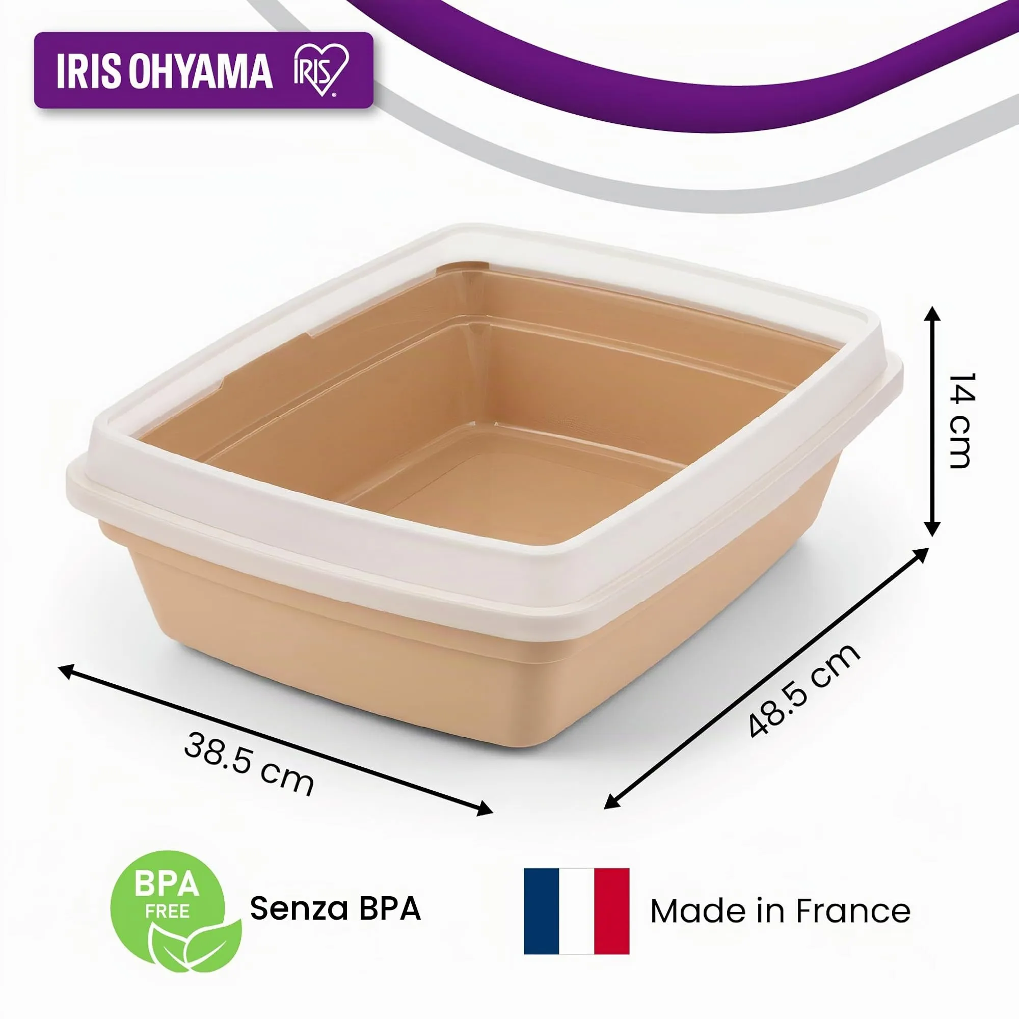 Iris Ohyama Vasca per lettiera per gatti, Beige, CLH-12S - immagine 2