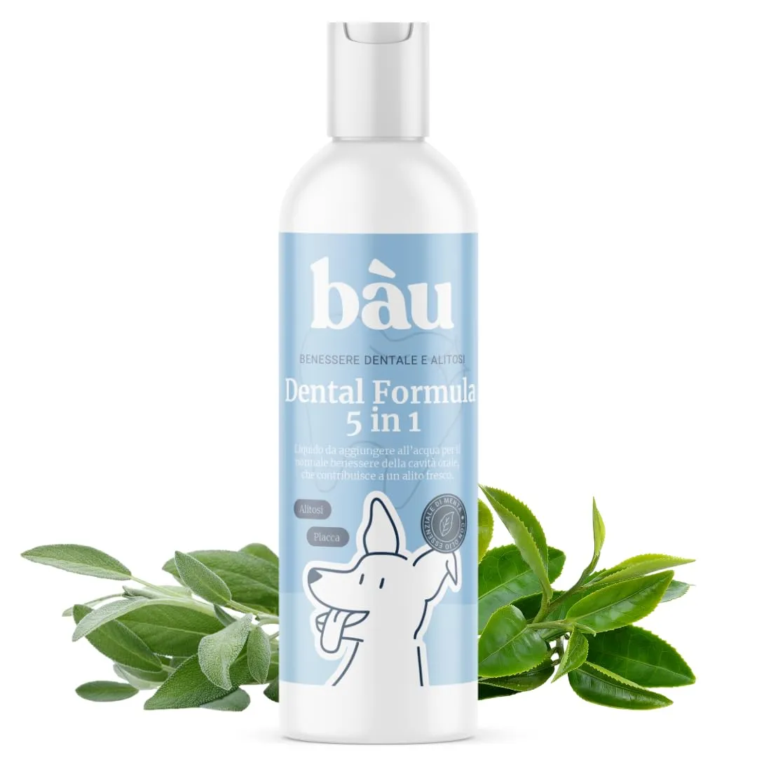 Bau Dental Formula 5in1 per Cani, Additivo per Acqua per Igiene Orale, 250ml - immagine 1