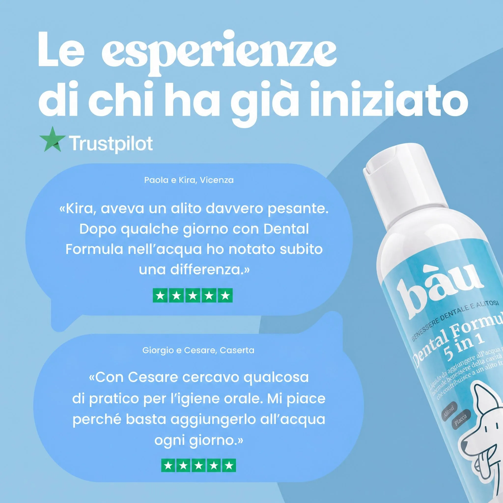 Bau Dental Formula 5in1 per Cani, Additivo per Acqua per Igiene Orale, 250ml - immagine 8