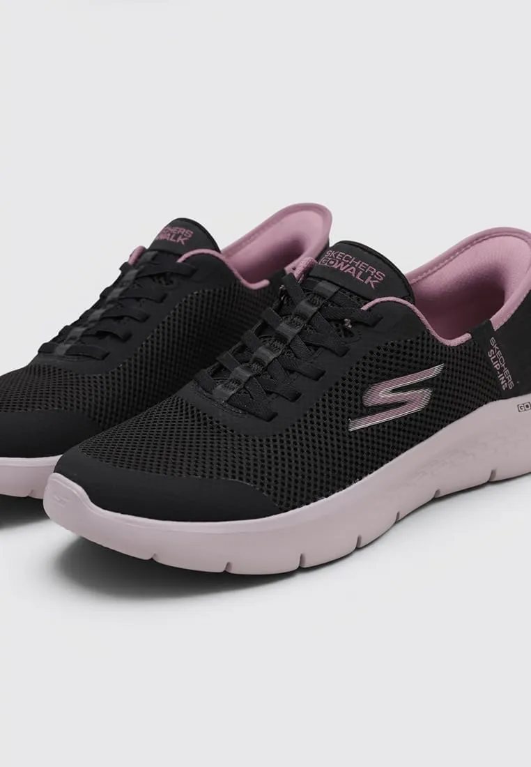 Skechers Women's Go Walk Flex Grand Entry Trainers - Black Textile Mauve Trim, 43 EU - immagine 5