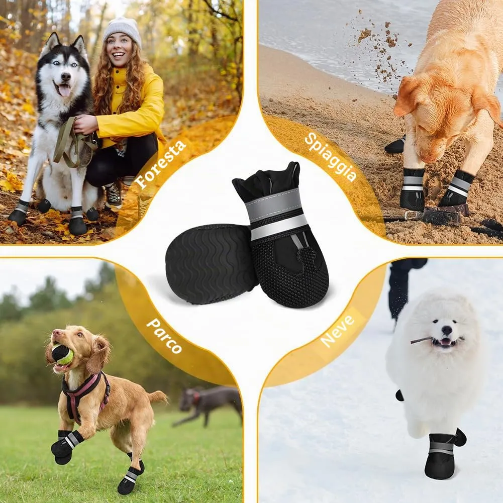 Adiwo Scarpette Cane Antiscivolo Impermeabili con Cinghie Riflettenti, Taglia L - immagine 7