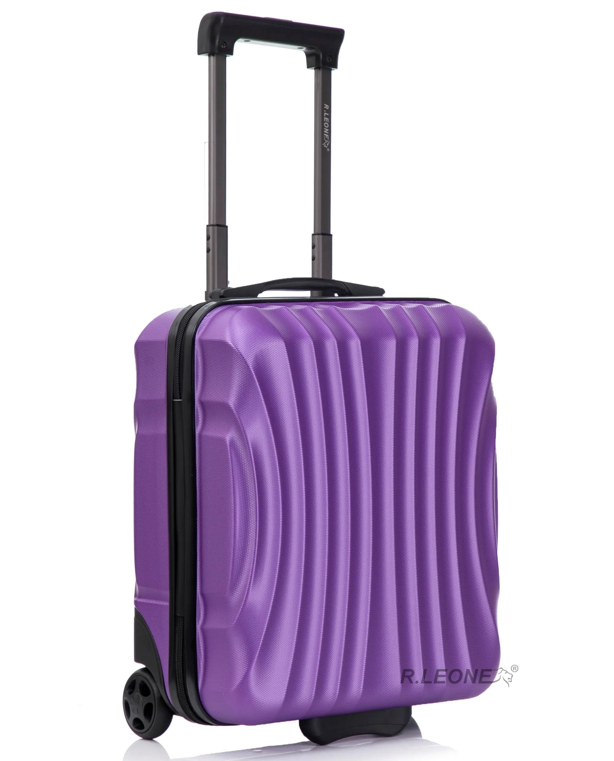 R.Leone Easyjet Trolley Bagaglio a Mano 2 Ruote in ABS 20374ES, 45x36x20 cm, Viola - immagine 2