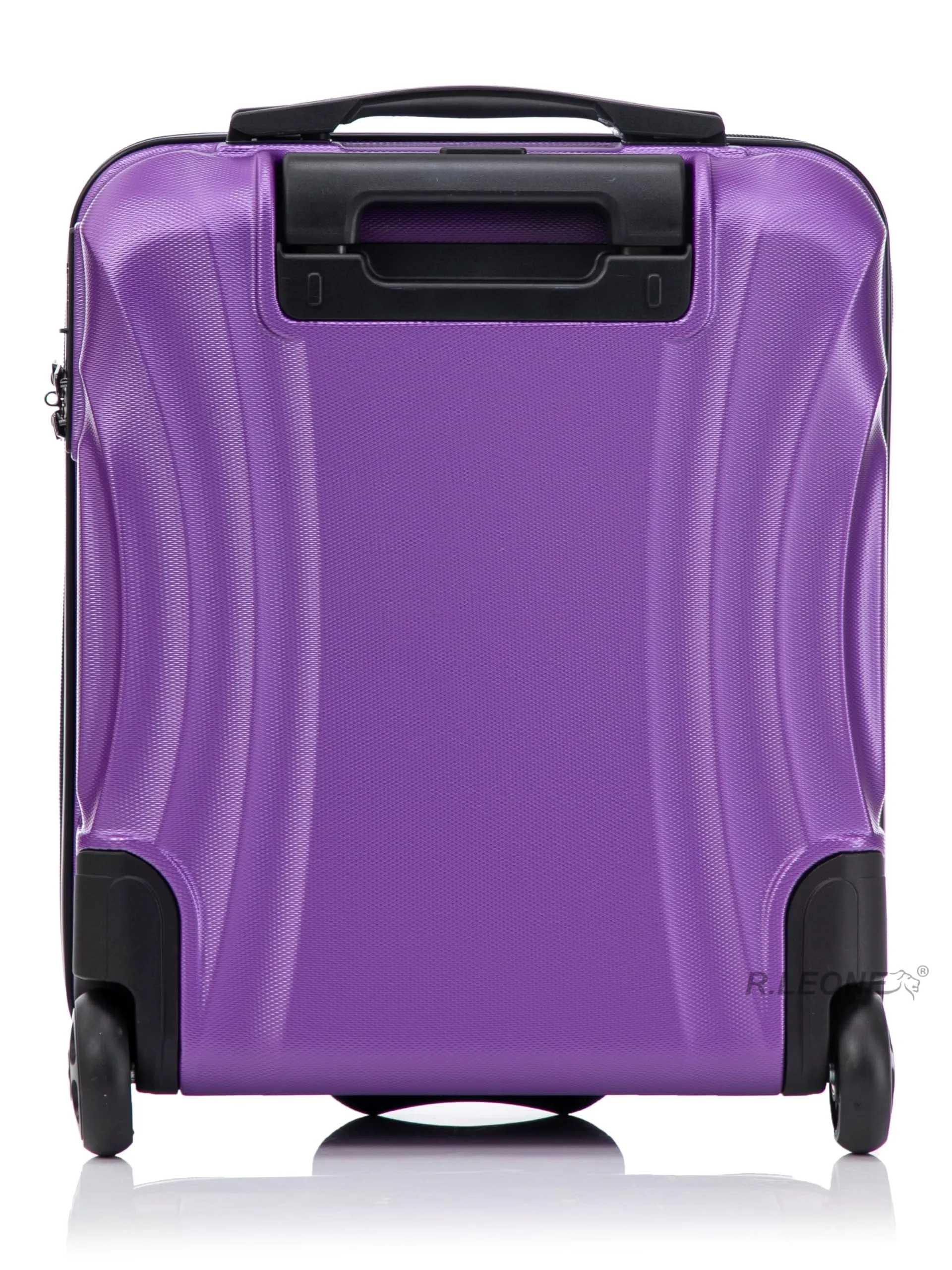 R.Leone Easyjet Trolley Bagaglio a Mano 2 Ruote in ABS 20374ES, 45x36x20 cm, Viola - immagine 3