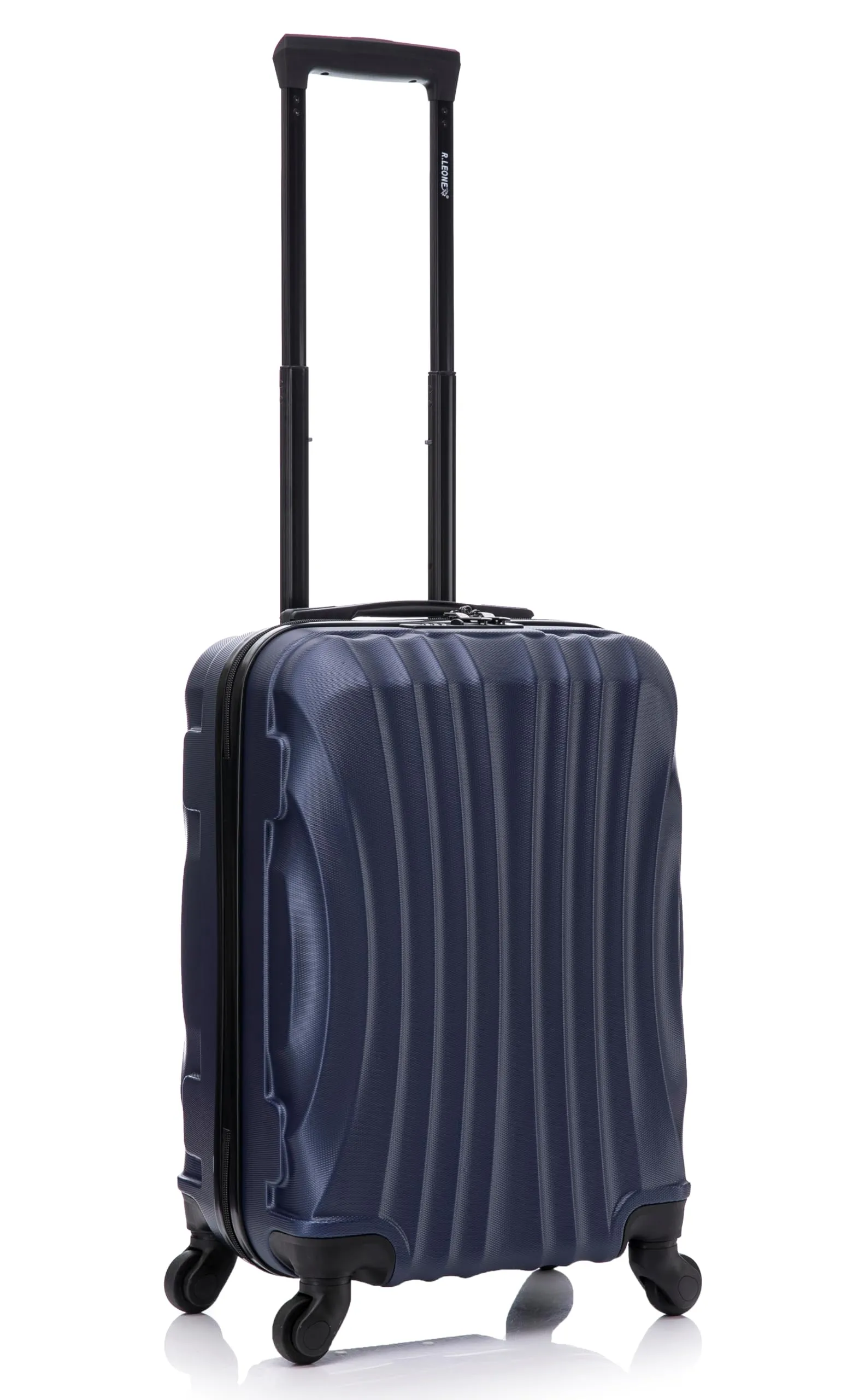 R.Leone Trolley Bagaglio a Mano ABS 55x35x25 cm, 4 Ruote, 20373FR (Blu) - immagine 1