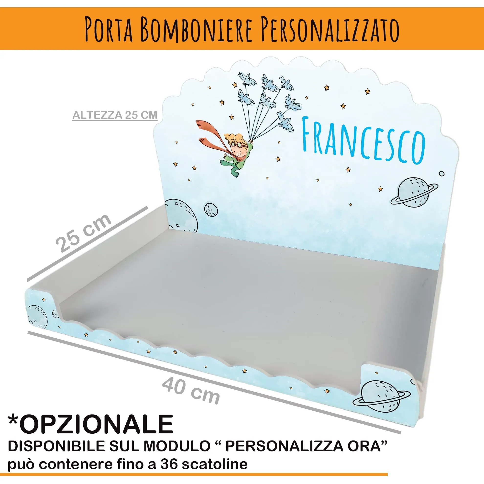 PV Grafik Scatola Portaconfetti Personalizzata con Nome e Data, 16 Pezzi (Nica3PP) - immagine 3