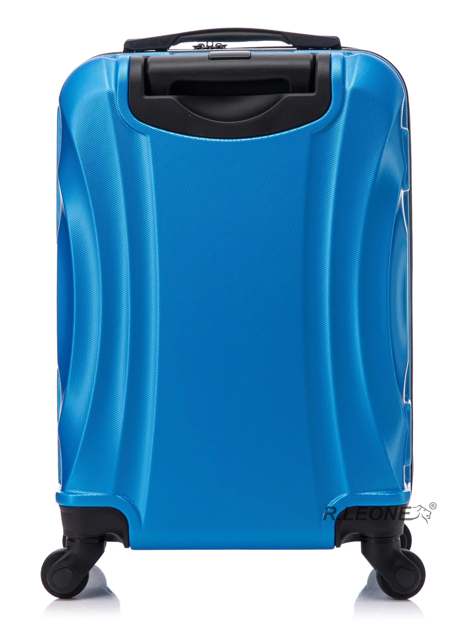 R.Leone Trolley Bagaglio a mano 55x35x25 cm 4 Ruote in ABS 20373FR - Azzurro - immagine 2