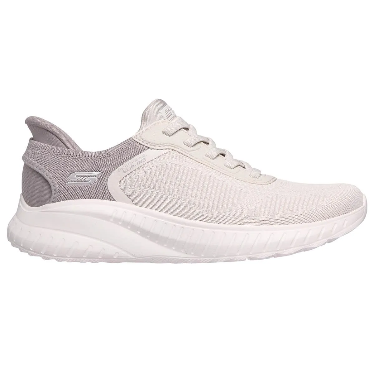 Skechers Bobs Squad Chaos Current Muse Women's Sneakers - Off White Gray Textile - immagine 2