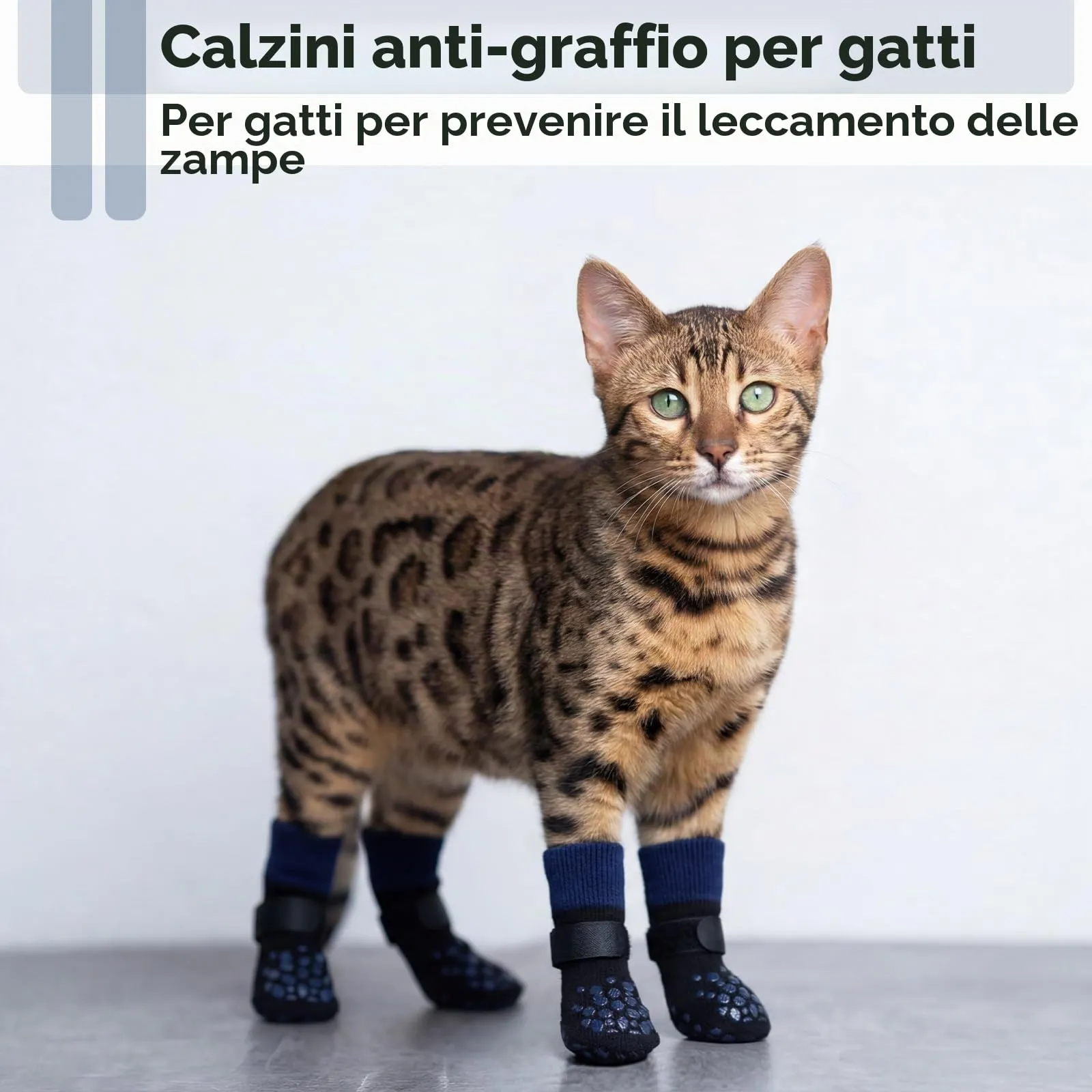PUMYPOREITY Calzini per Gatti in Cotone Antiscivolo e Anti Leccamento, 2 Paia (Blu, 2XS) - immagine 4
