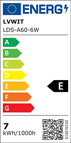 LVWIT Lampadine LED Filamento E27 6.5W A60, 806 Lumen, 6500K Bianco Freddo, Non Dimmerabile - Confezione da 6 pezzi - immagine 7