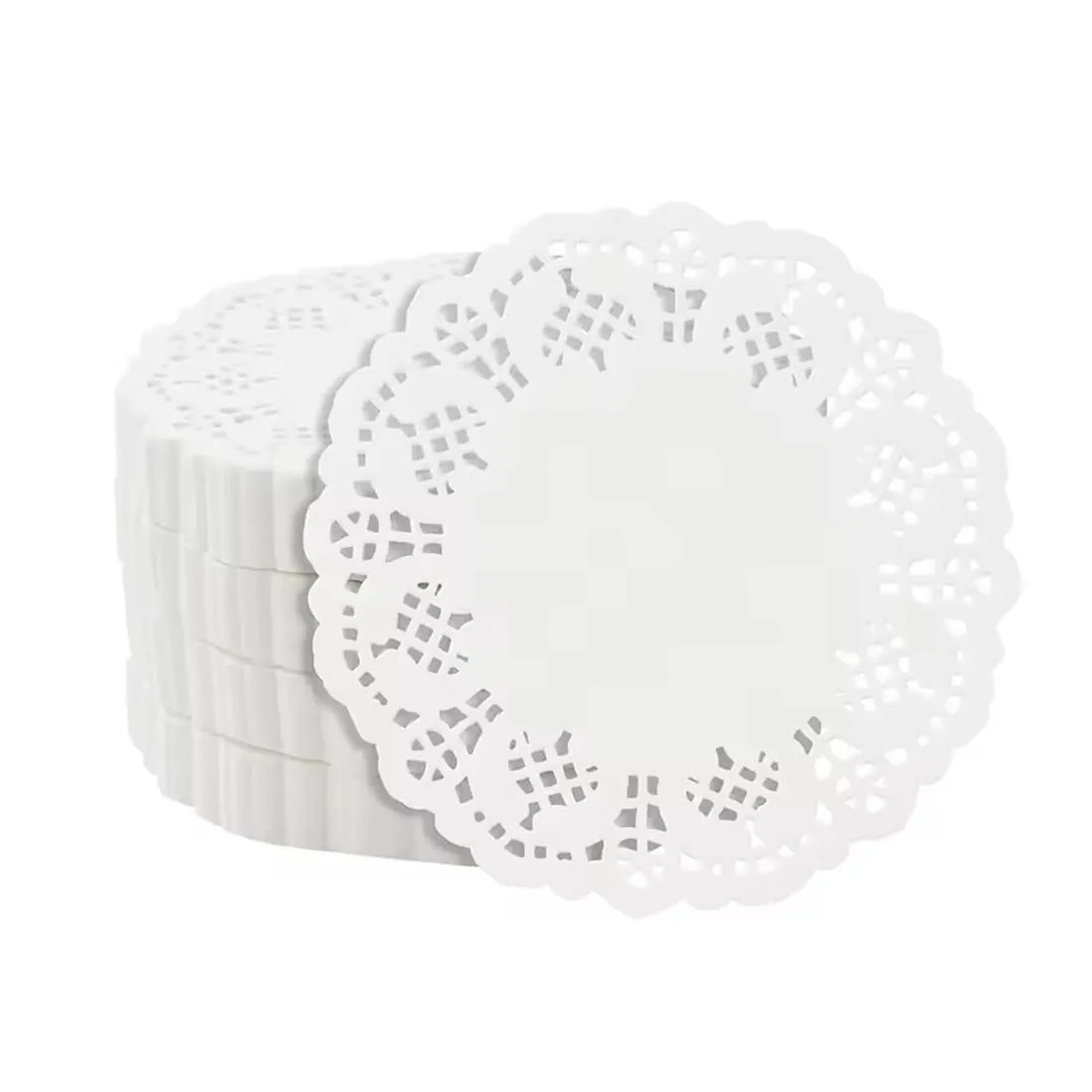 AOEVUIR Carta di pizzo rotonda per torte e dessert, 100 pezzi, 8,8 cm - immagine 1
