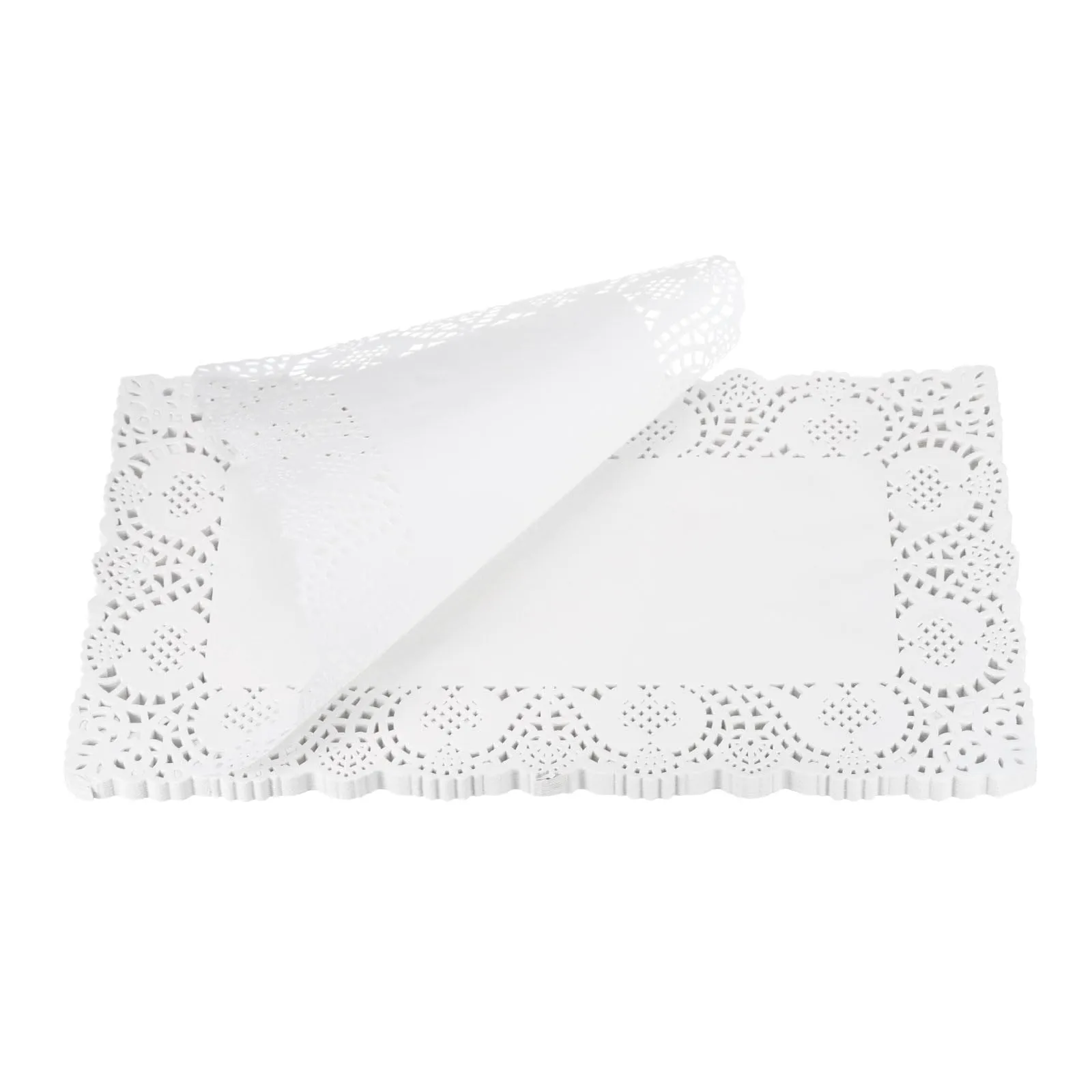 QUARKZMAN Centrini Di Carta Pizzo Bianco 7,5" x 12" Rettangolari 100Pz - immagine 3