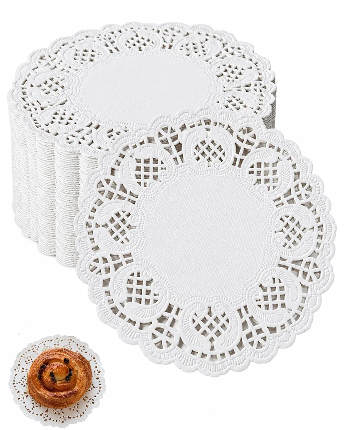 LDBEMG Centrini Carta Bianca Ø 11,5cm, 100 Pezzi - immagine 1