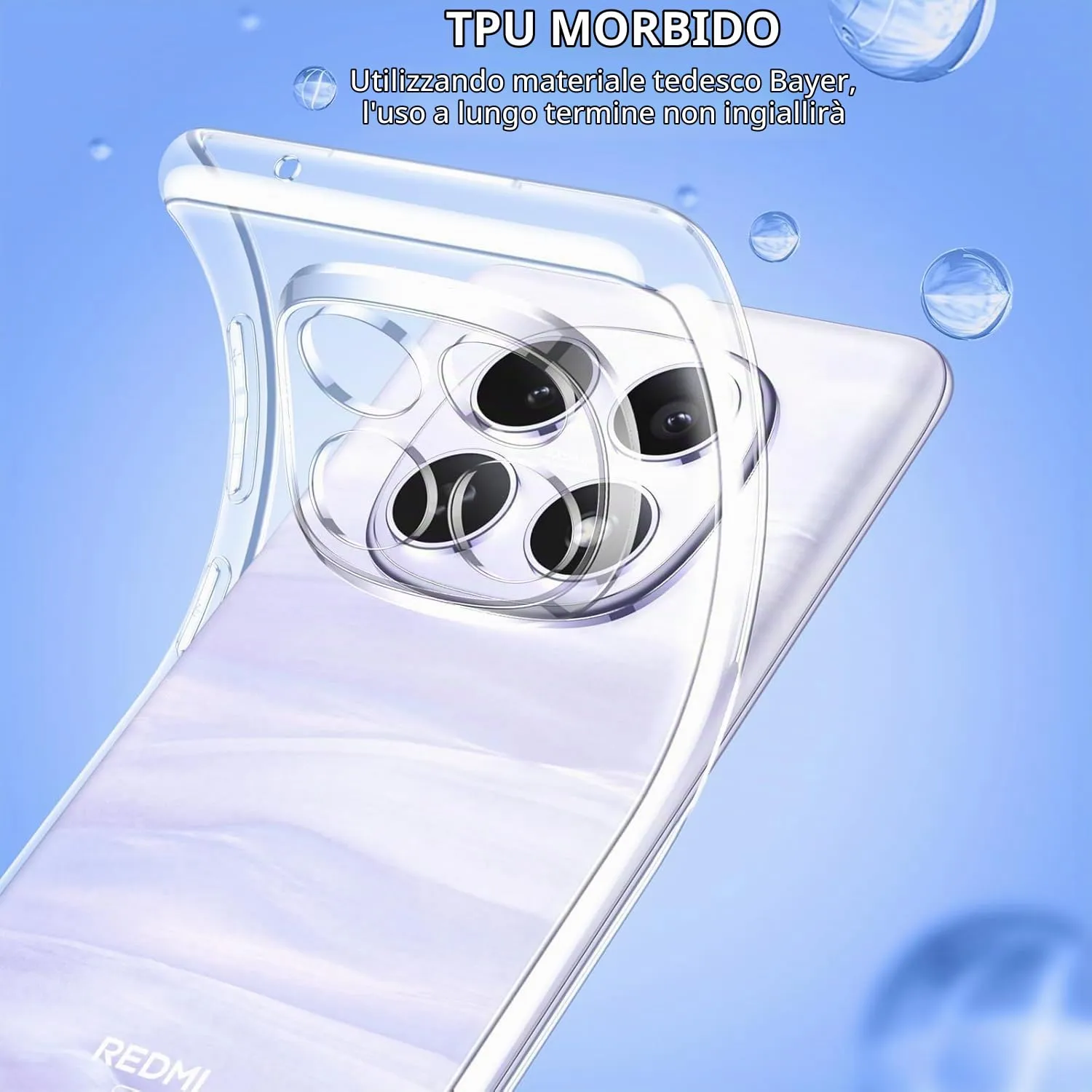 Captor Cover for Xiaomi Redmi Note 15 5G, Transparent Soft Silicone Case - immagine 4