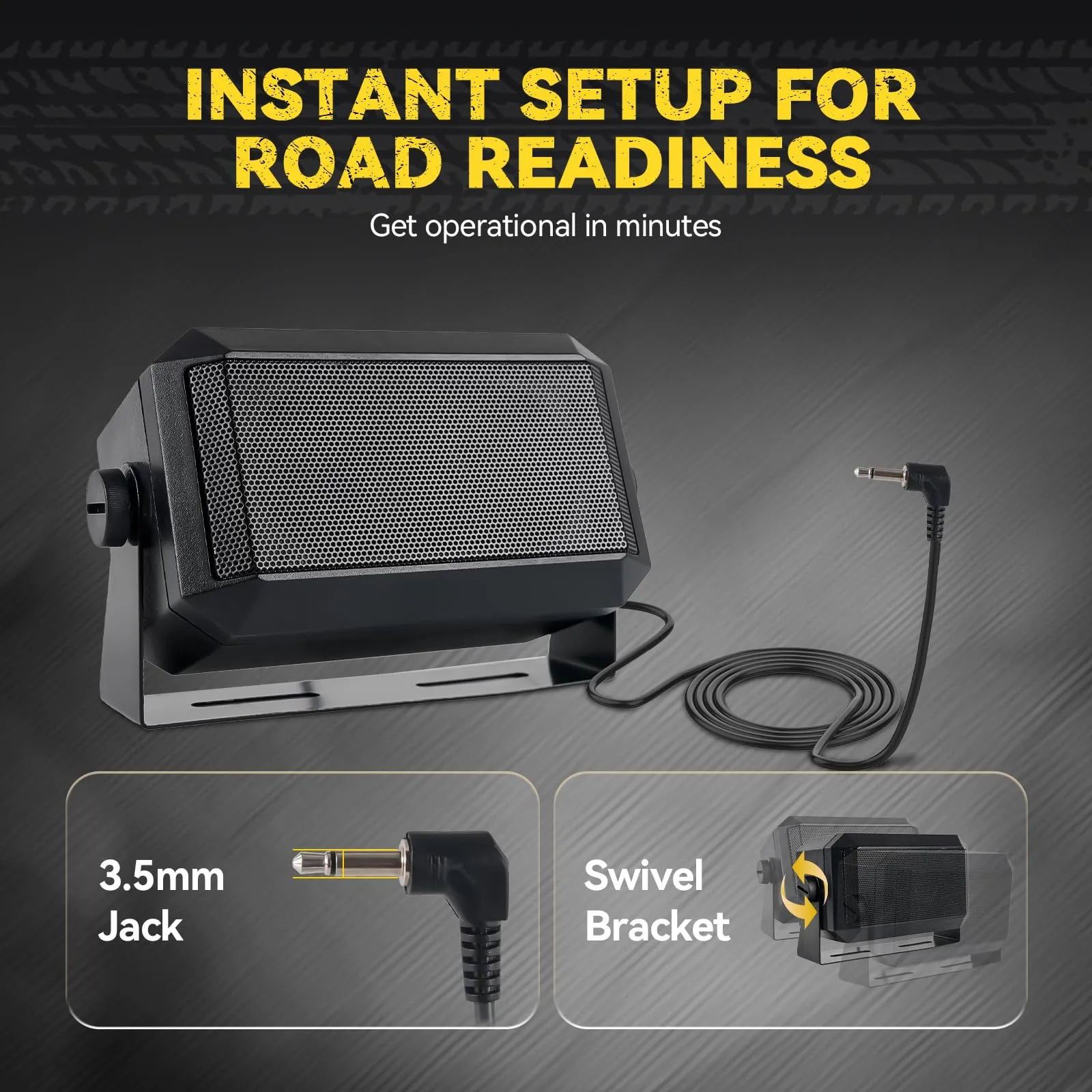 Retevis MB62 CB Radio with Antenna, External Speaker, VOX, ASQ/SQ Noise Reduction, AM/FM, EMG CH9/19 and Mounting Bracket - immagine 3