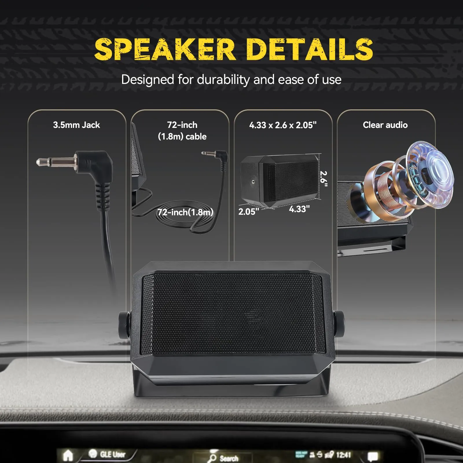 Retevis MB62 CB Radio with Antenna, External Speaker, VOX, ASQ/SQ Noise Reduction, AM/FM, EMG CH9/19 and Mounting Bracket - immagine 4