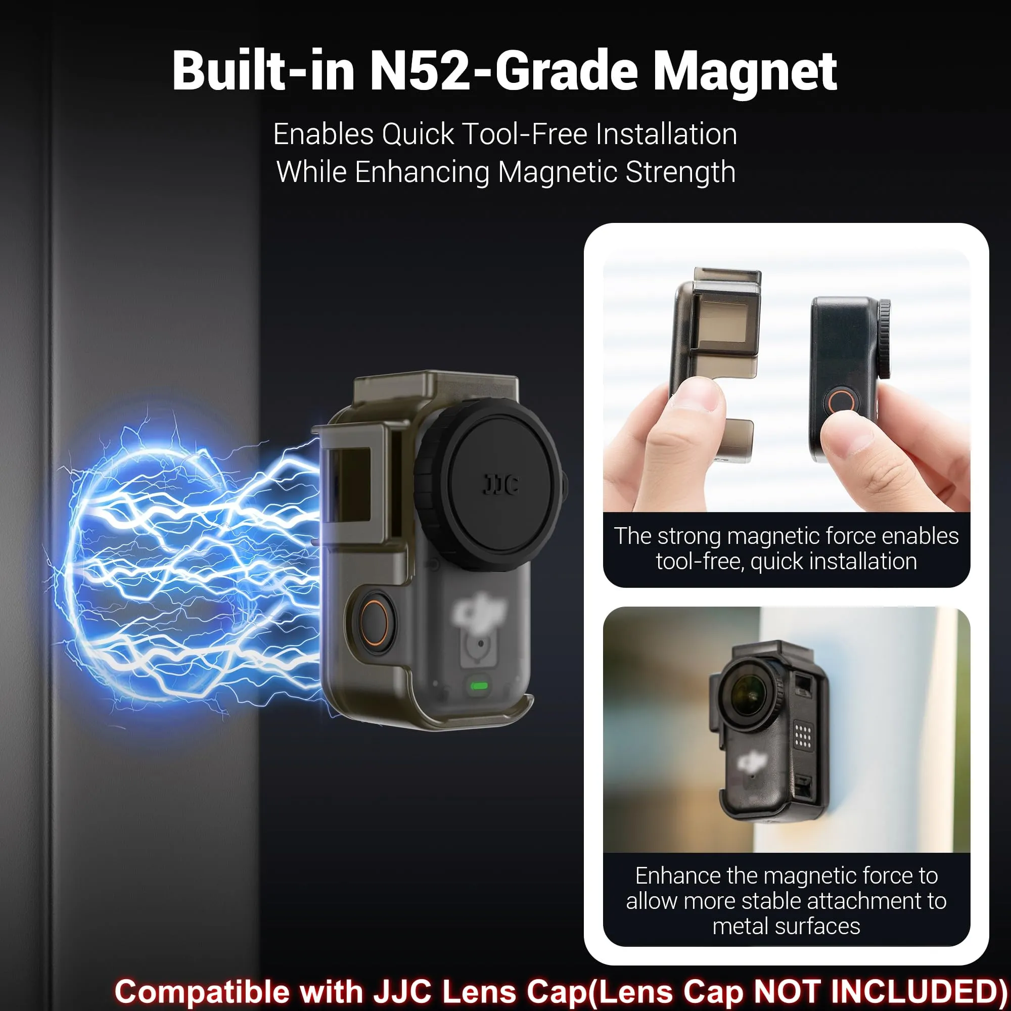 JJC Gabbia di Espansione con Adattatore Magnetico per Slitta Fredda per DJI Osmo Nano - immagine 2