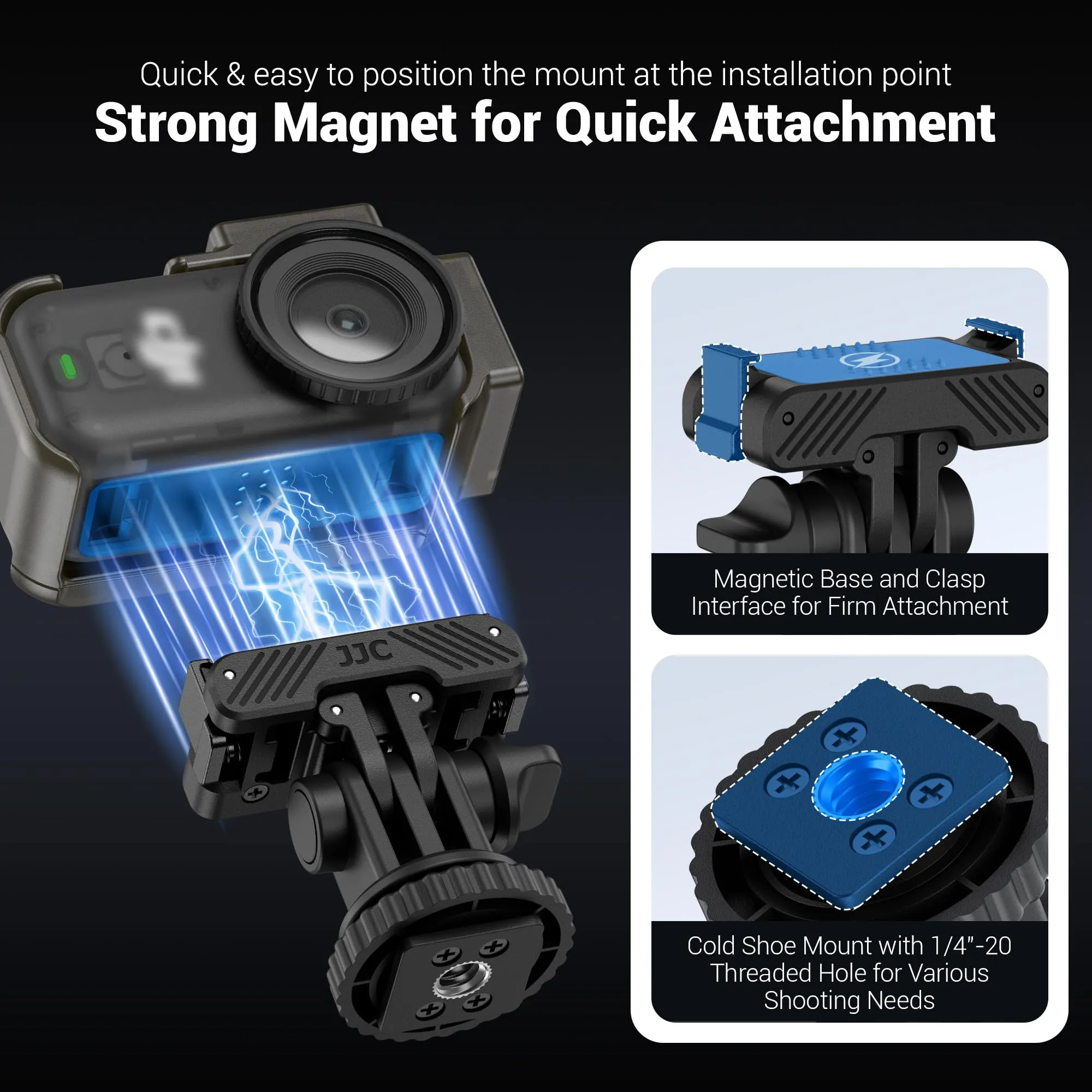 JJC Gabbia di Espansione con Adattatore Magnetico per Slitta Fredda per DJI Osmo Nano - immagine 3
