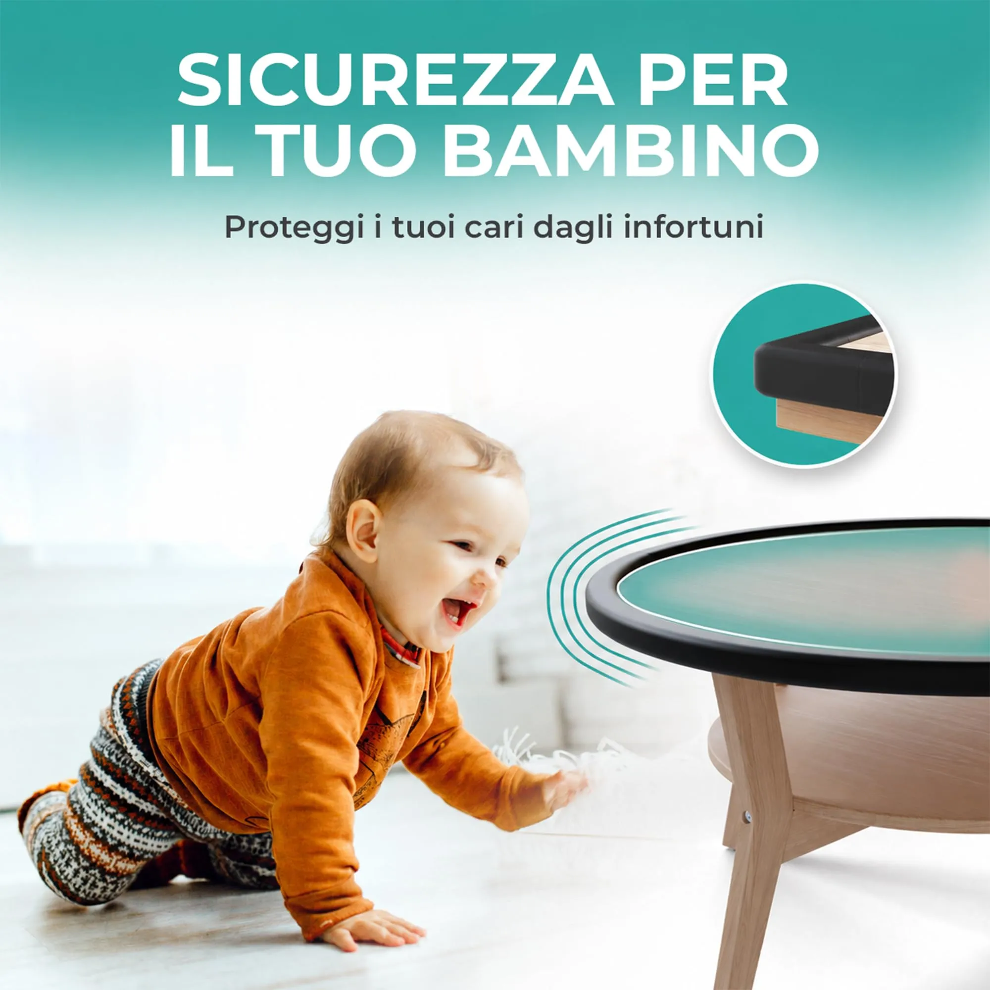 SafeMate Paraspigoli per Bambini, 6m + 10 Angolari, Nero Matt - immagine 3
