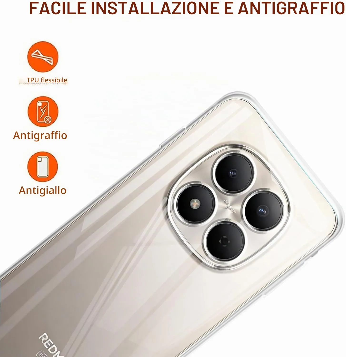Captor Cover for Xiaomi Redmi Note 15 Pro 5G, Transparent Soft Silicone Case, Anti-Scratch and Anti-Yellowing - immagine 4