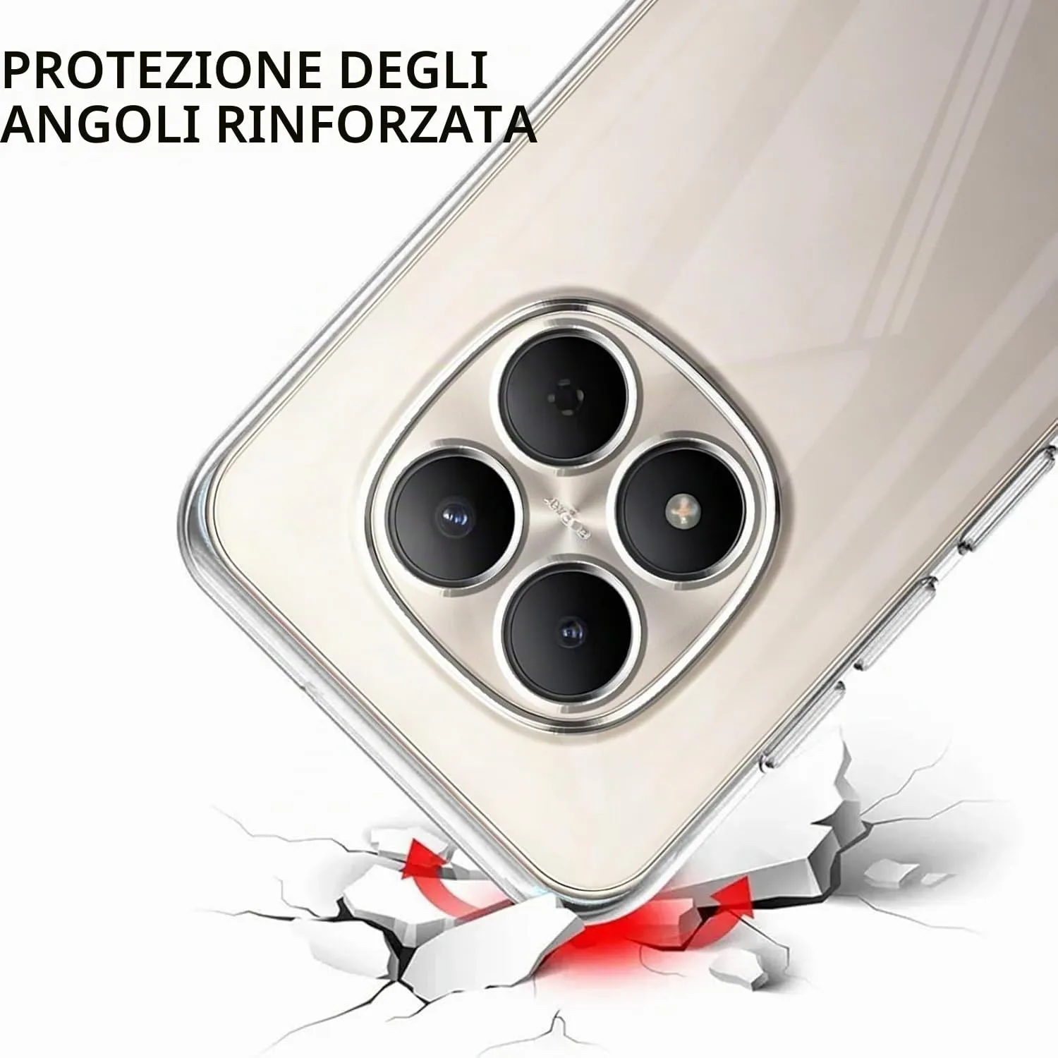 Captor Cover for Xiaomi Redmi Note 15 Pro 5G, Transparent Soft Silicone Case, Anti-Scratch and Anti-Yellowing - immagine 5