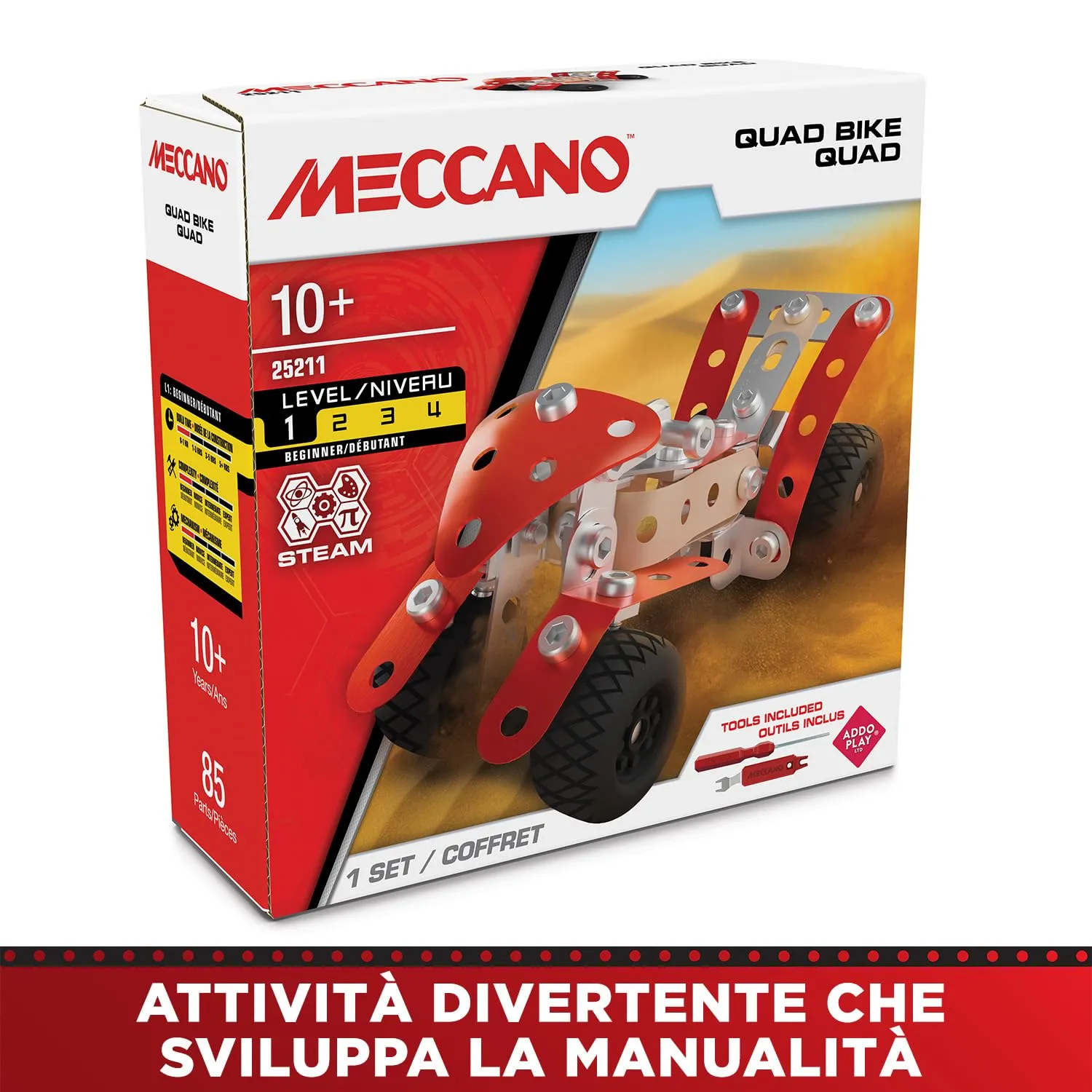 Bandai Meccano Quad Bike Set di Costruzione 85 pezzi APM11114 - immagine 5
