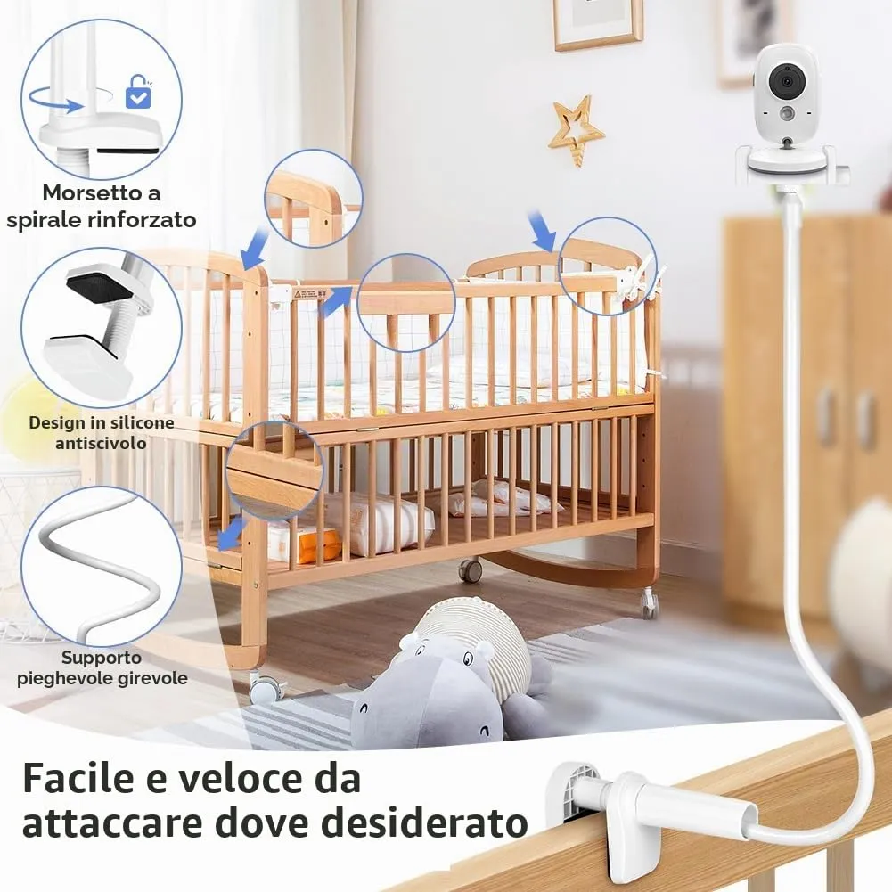 OFFCUP Supporto Baby Monitor Flessibile Universale con Clip Rotondo - immagine 3