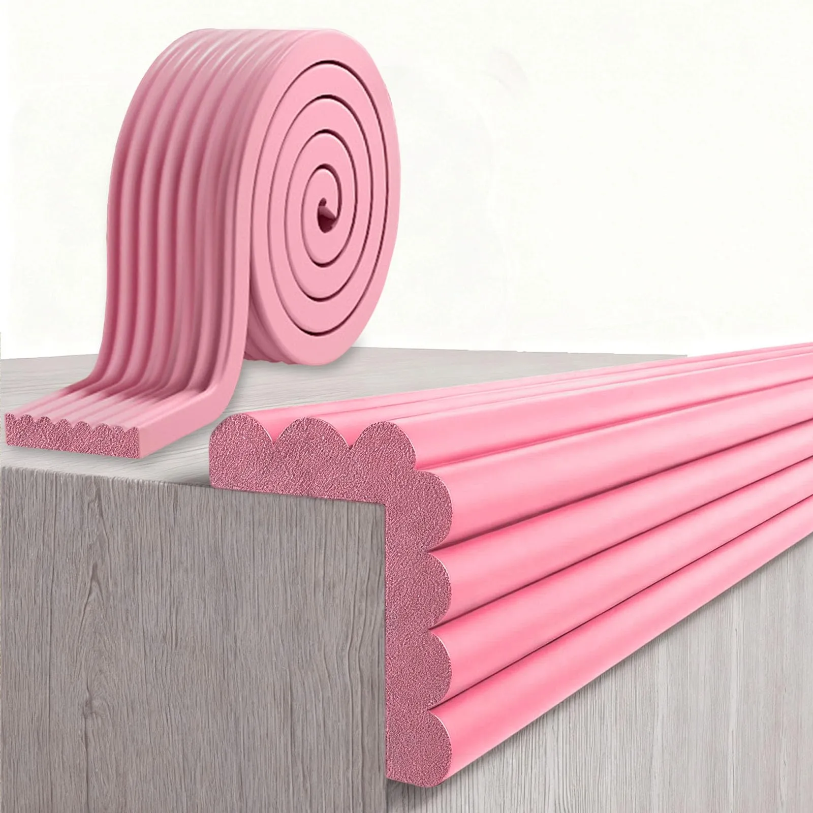 AnkekolyStar Paraspigoli in schiuma autoadesivi per bambini, Rosa, 5M X 8CM - immagine 1