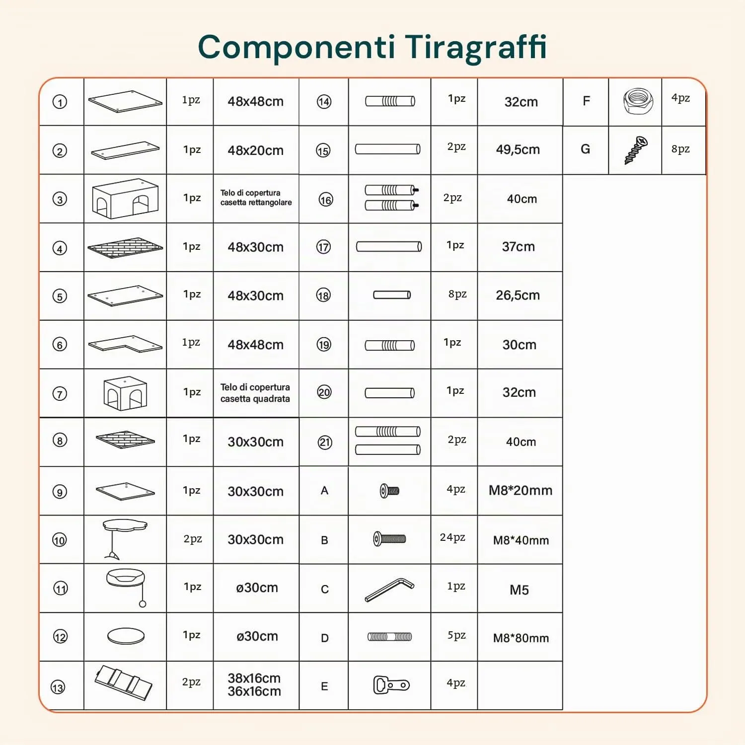 Wintem Tiragraffi con Cuccia per Gatti da Interno, 170 cm, Bianco - immagine 8