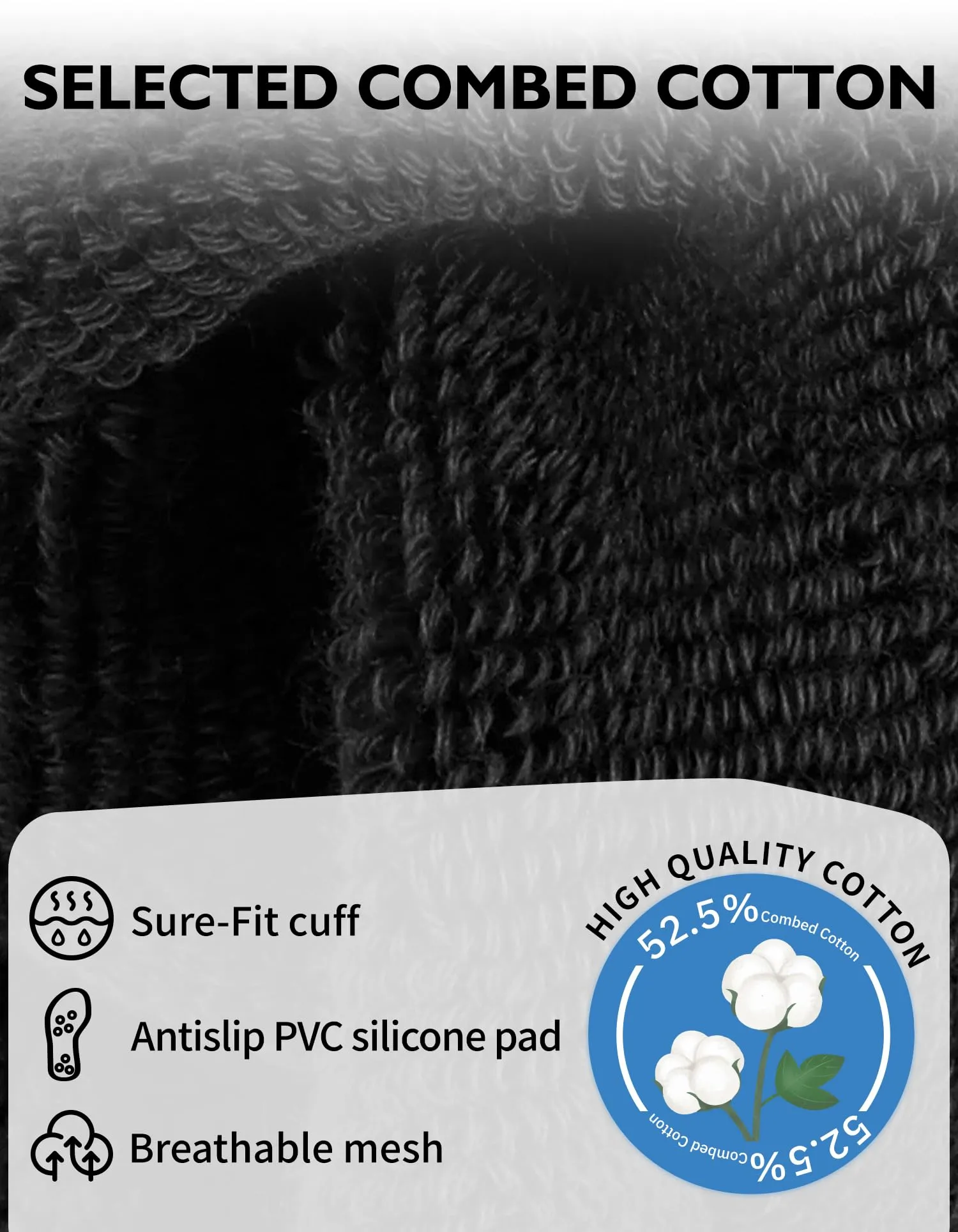 CLOSEMATE Calzini da Calcio Antiscivolo con Grip in Silicone, Nero, 39-42 - immagine 5