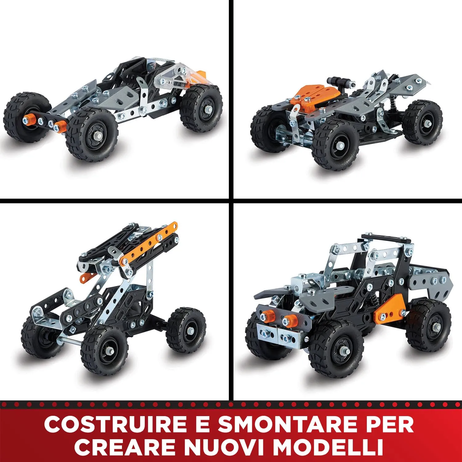 Bandai Meccano 4x4 da corsa 10 in 1 Kit di Costruzione APM11115 - immagine 4