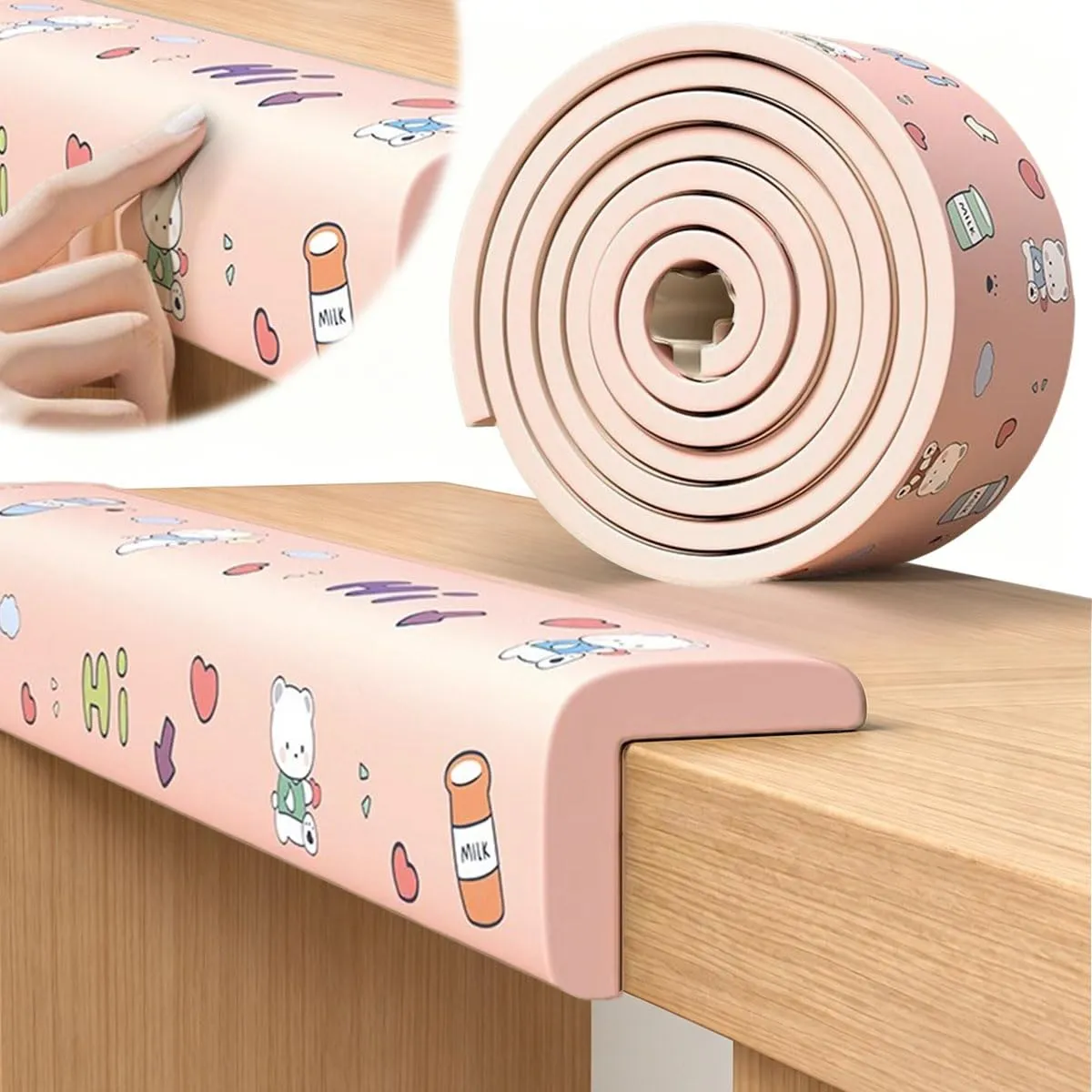 AnkekolyStar Paraspigoli in Schiuma Autoadesivi per Mobili, Rosa-3 (2M X 8CM) - immagine 1
