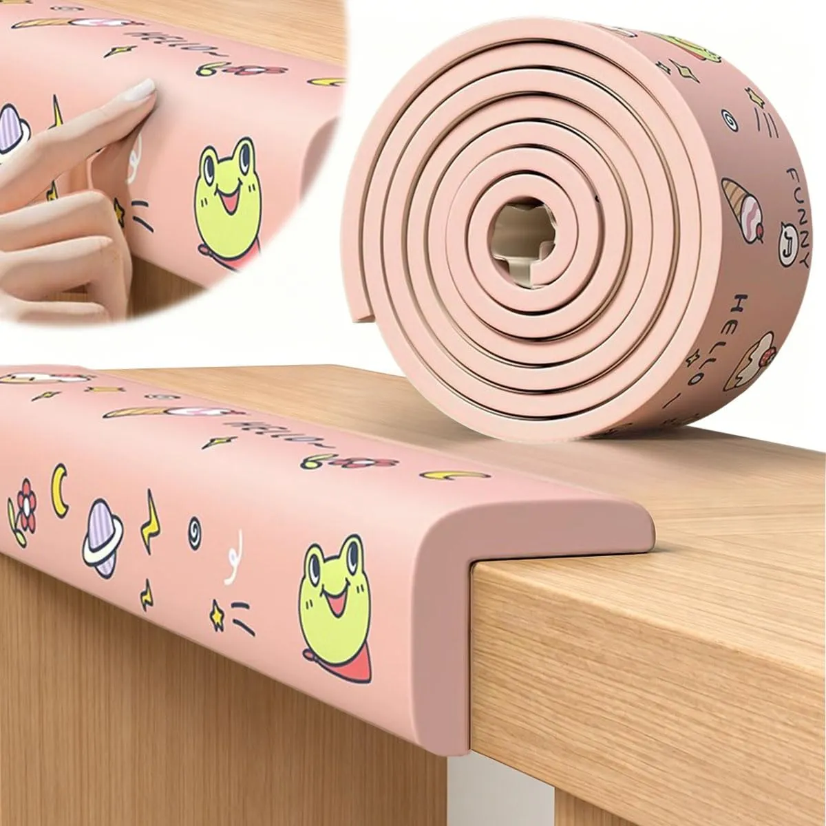 AnkekolyStar Paraspigoli in Schiuma Autoadesivi per Mobili, Rosa-1, 2M x 8CM - immagine 1